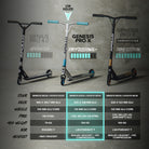 Apollo High-End Stunt Scooter Genesis Pro X Stuntstep met aluminium kern & ABEC 9 Turquoise Goud