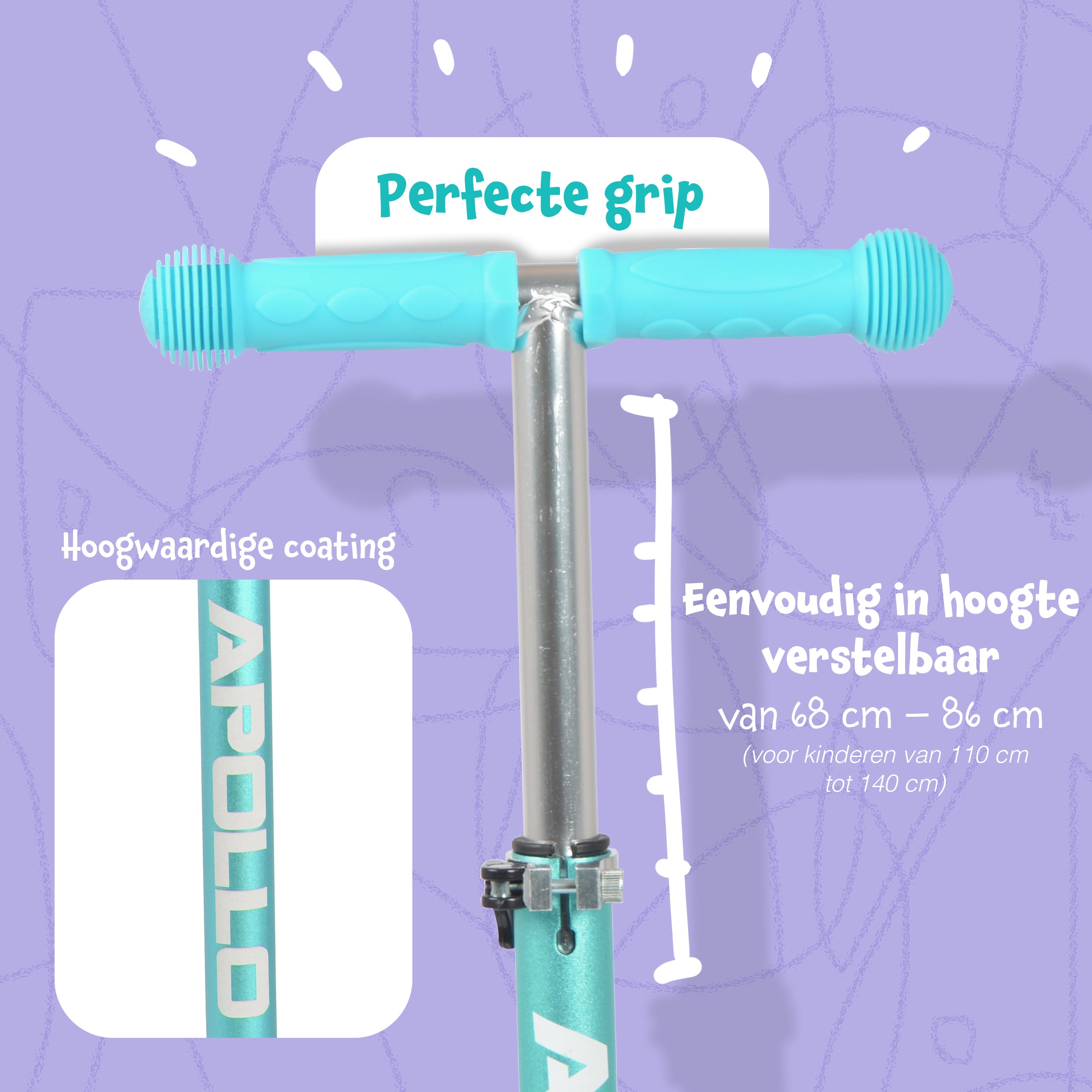 Apollo 'Kids Whiz' LED Scooter voor Kinderen - in verschillende kleuren Mint