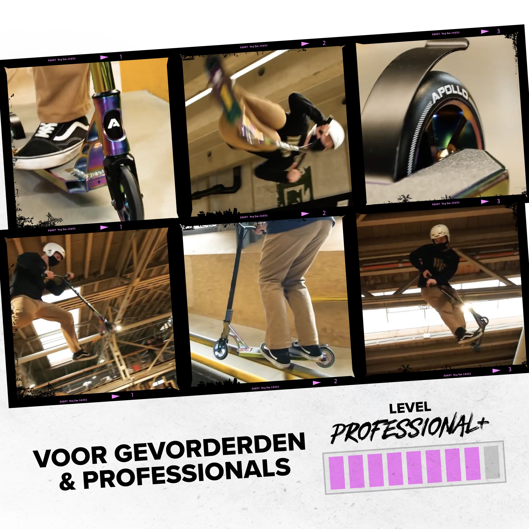 Apollo High-End Stunt Scooter Genesis Pro X Stuntstep met aluminium kern & ABEC 9 Full Rainbow