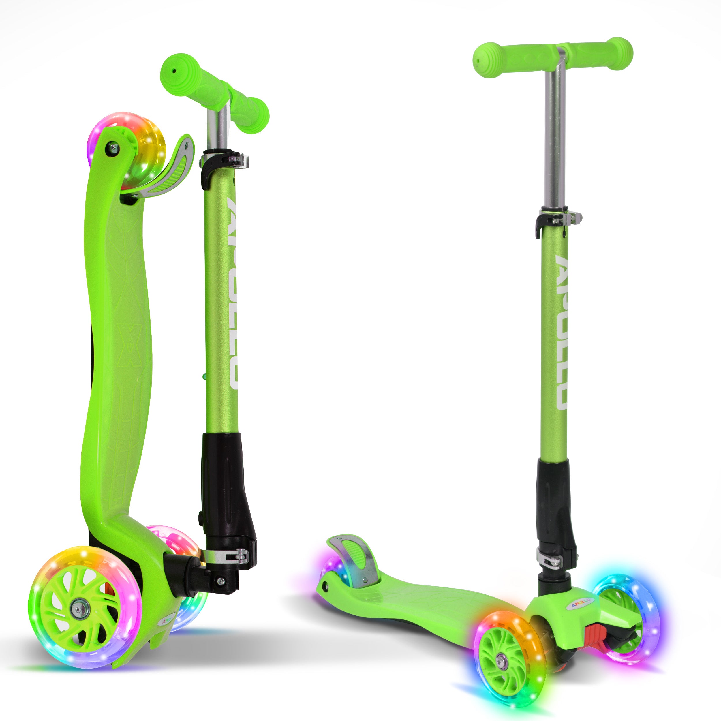 Apollo 'Kids Whiz' LED Scooter voor Kinderen - in verschillende kleuren Groen