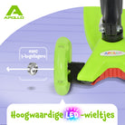Apollo 'Kids Whiz' LED Scooter voor Kinderen - in verschillende kleuren Groen