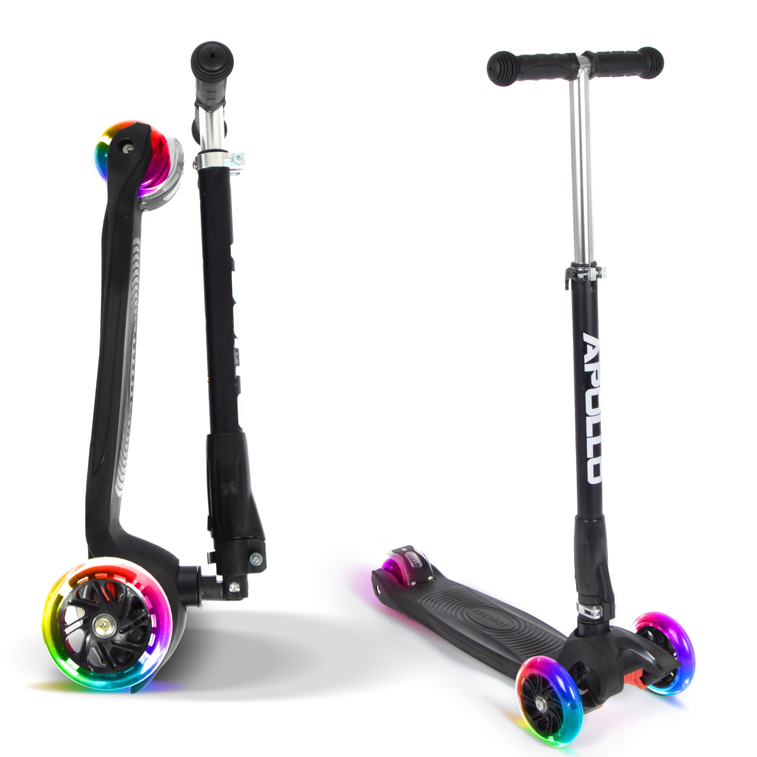 Apollo 'Kids Whiz' LED Scooter voor Kinderen - in verschillende kleuren Zwart