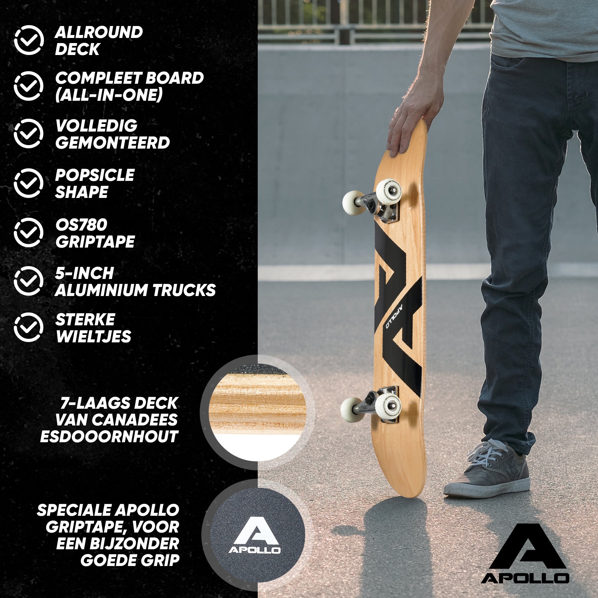 Apollo Skateboard Compleetboard 31 inch - A&A A&A