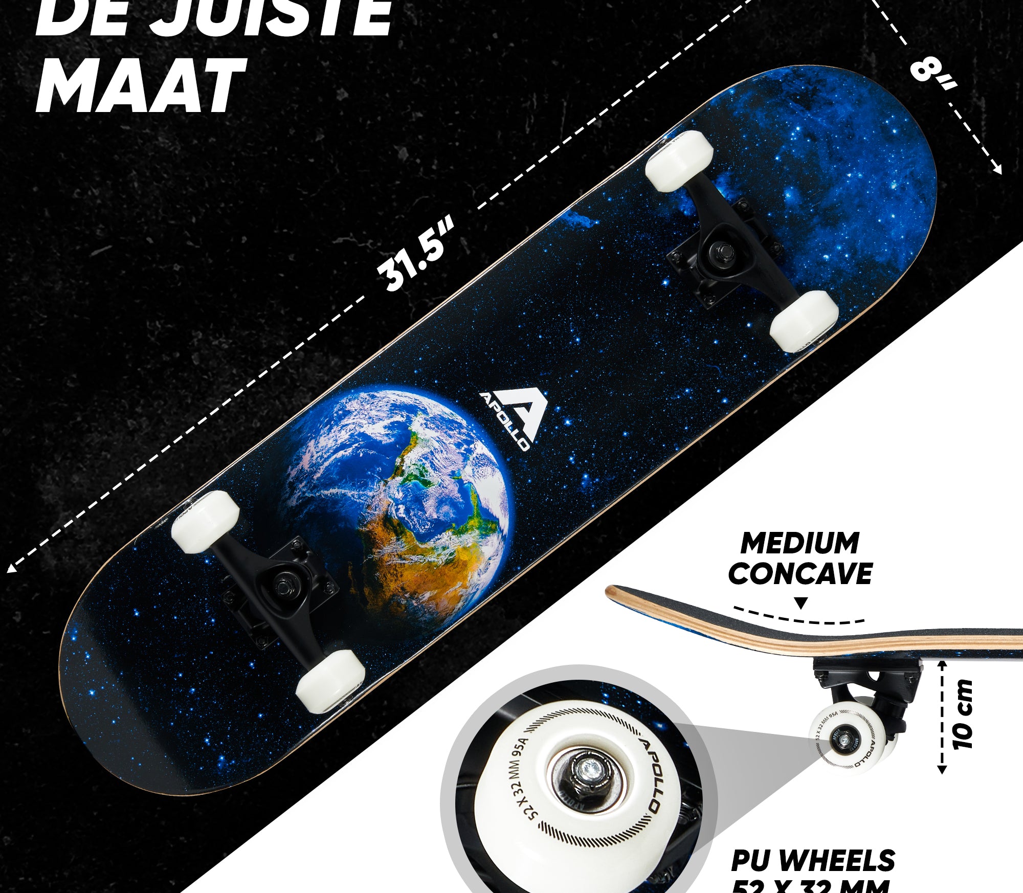 Apollo Skateboard Compleetboard 31 inch - Earth Earth