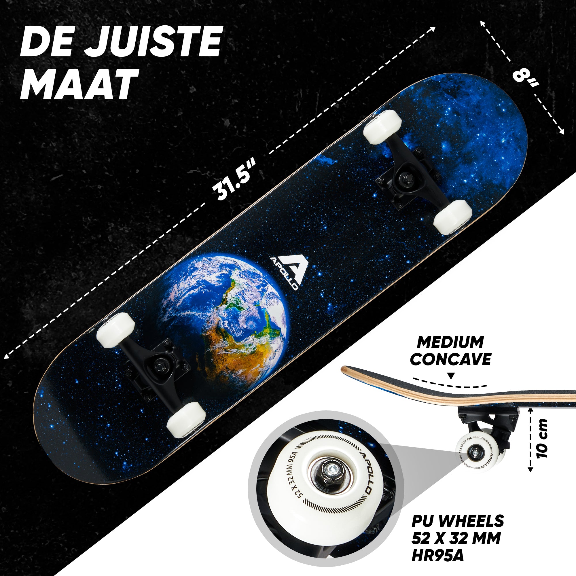 Apollo Skateboard Compleetboard 31 inch - Earth Earth