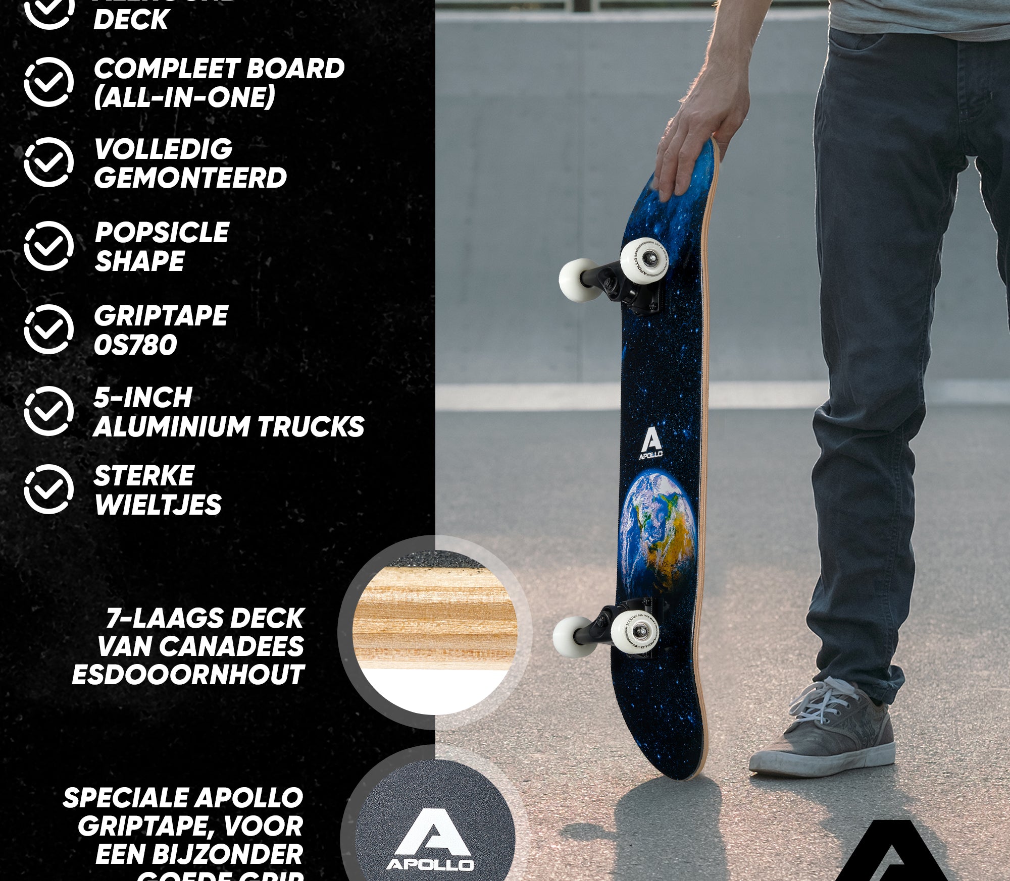 Apollo Skateboard Compleetboard 31 inch - Earth Earth