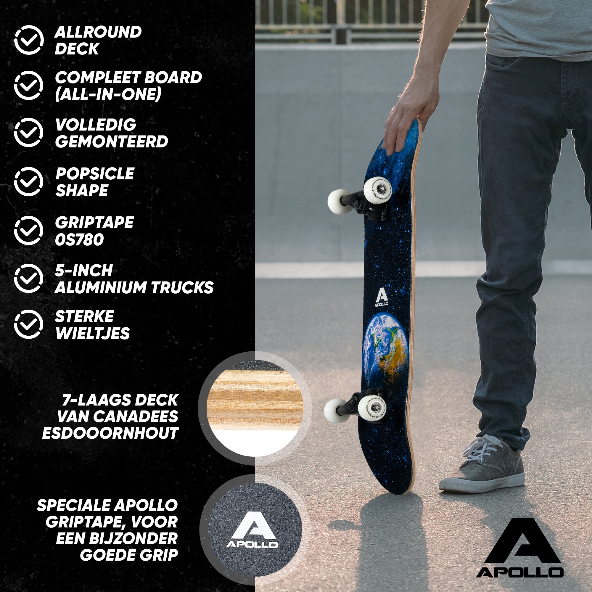 Apollo Skateboard Compleetboard 31 inch - Earth Earth