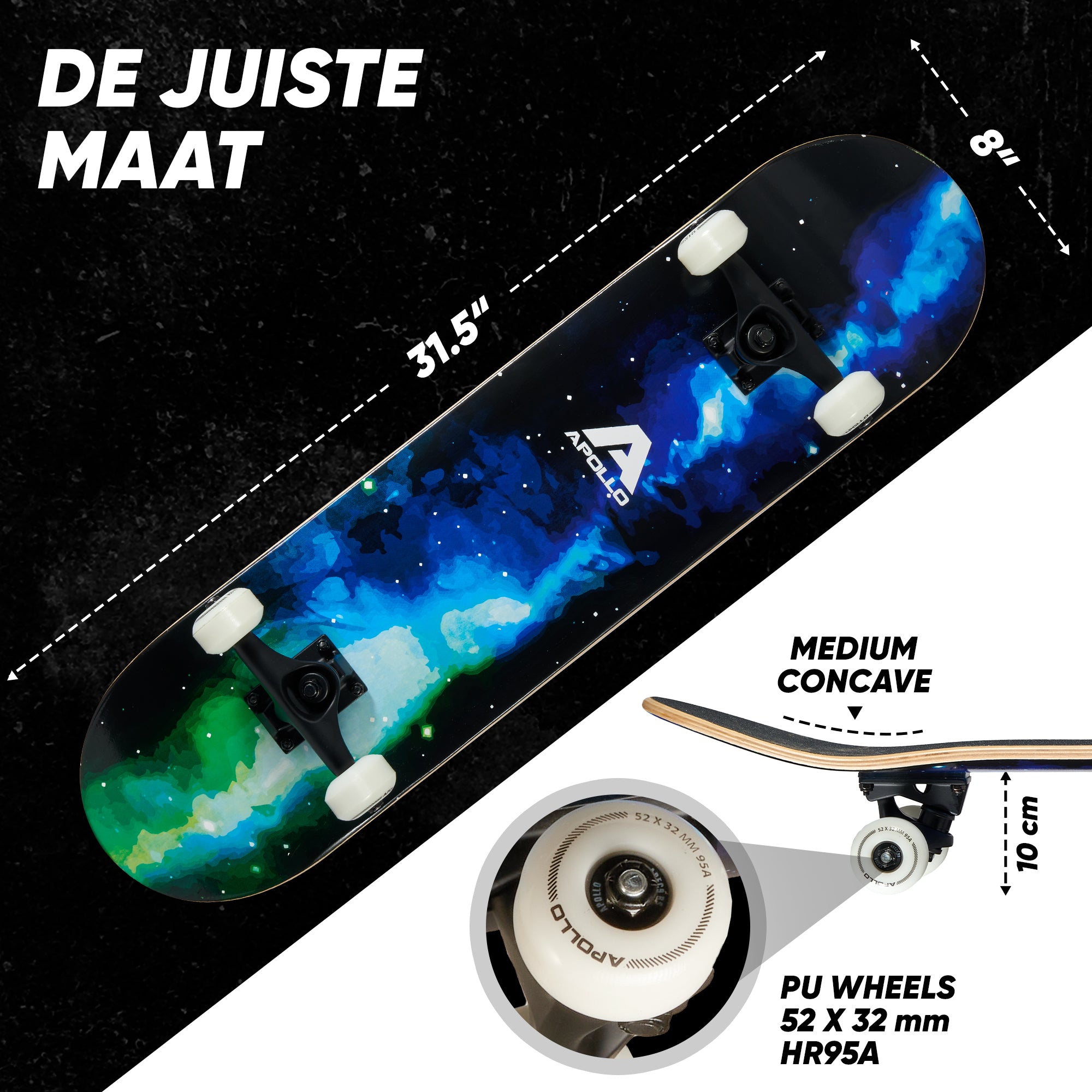 Apollo Skateboard Compleetboard 31 inch - Galaxy Galaxy