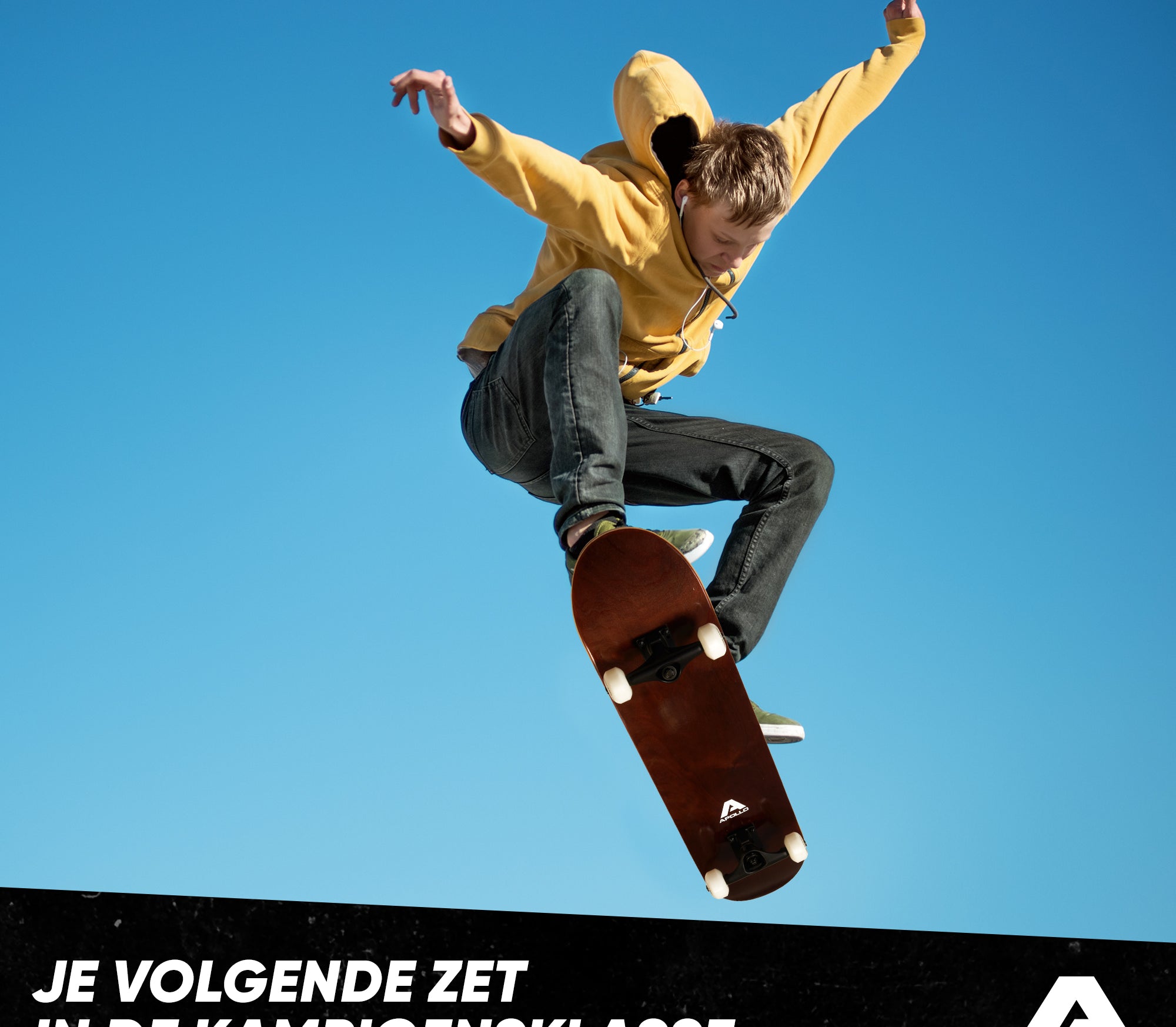 Apollo Skateboard Compleetboard 31 inch - Plain Wood Wood