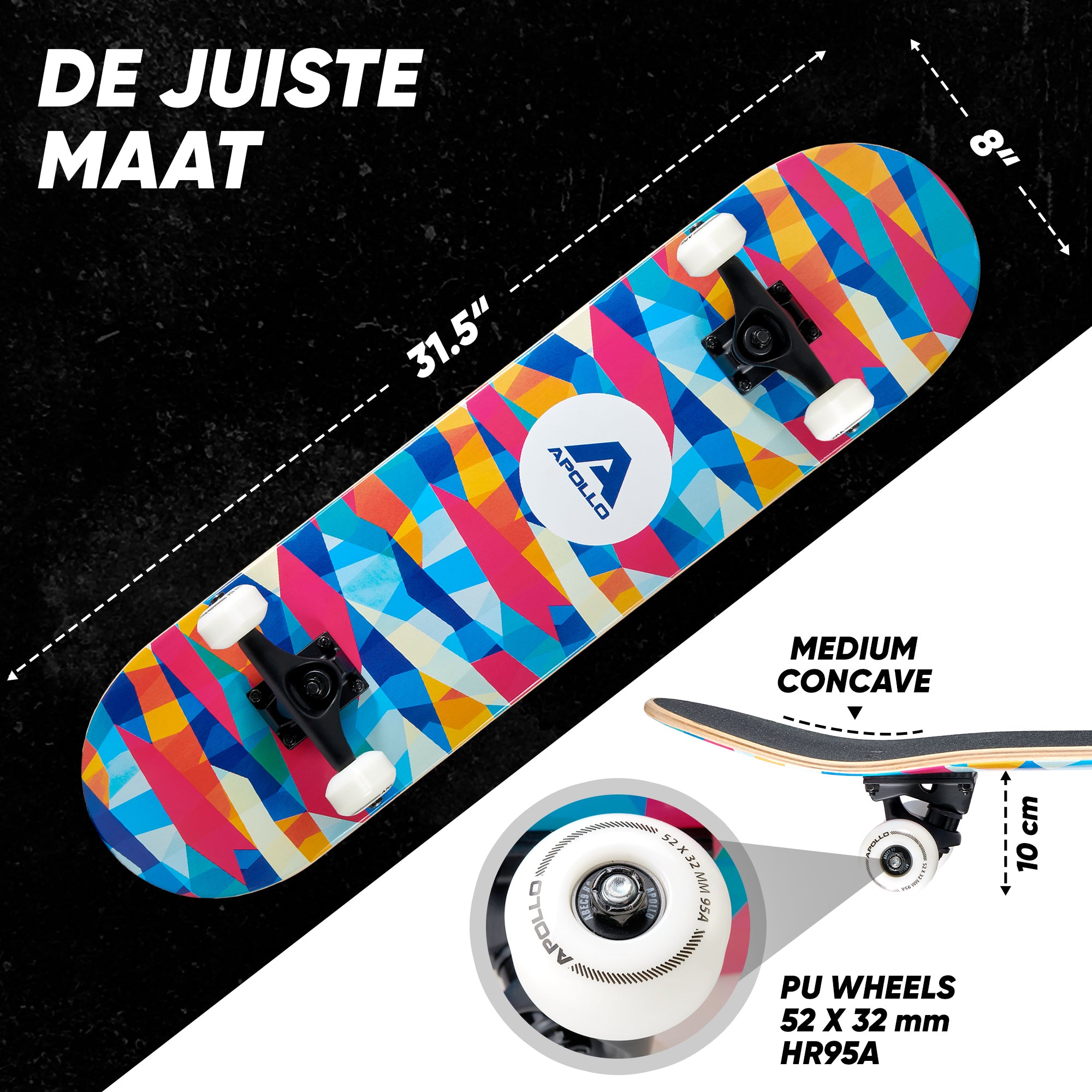 Apollo Skateboard Compleetboard 31 inch - Mosaik Mosaik