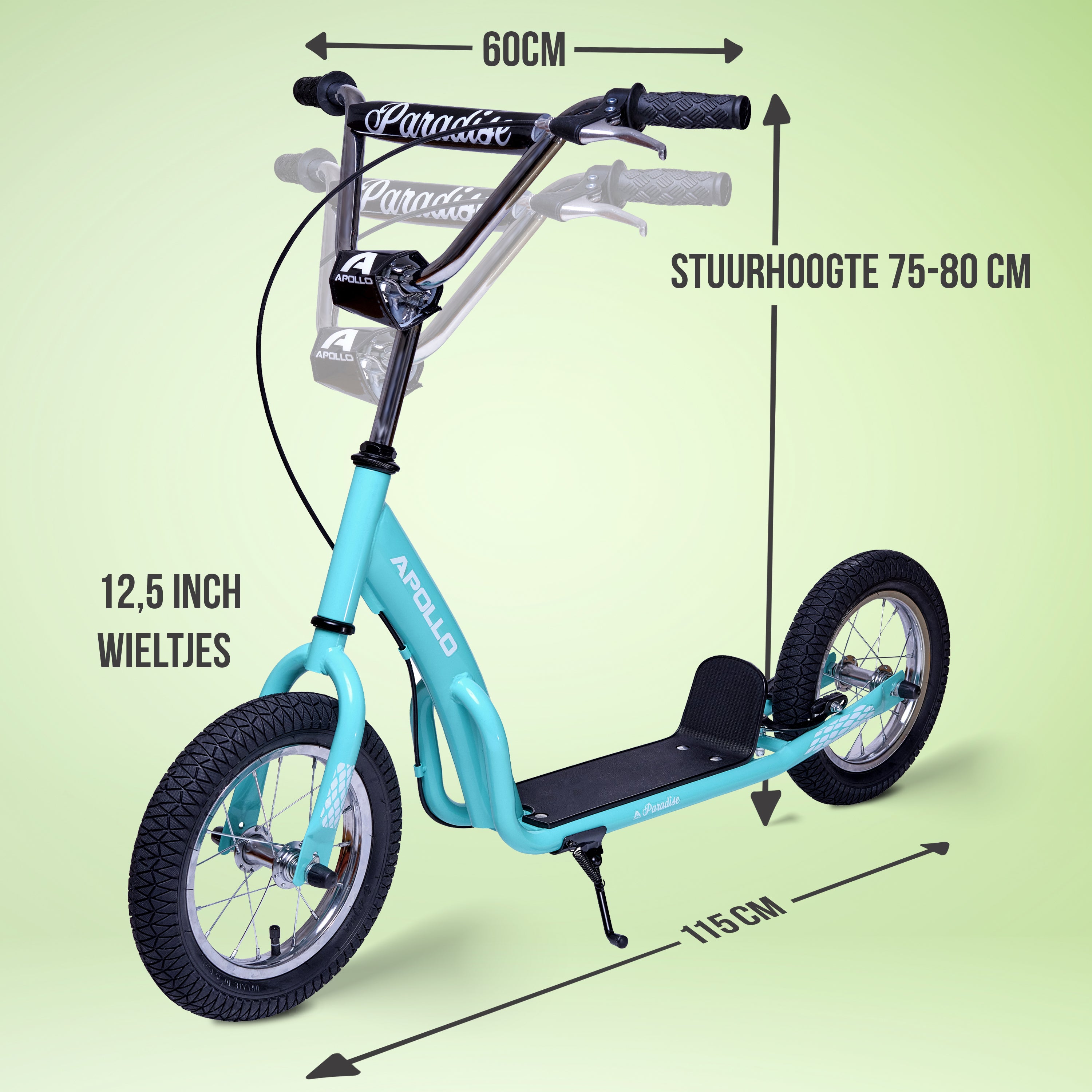 Apollo Paradise Retro step met luchtbanden 12,5 inch Turquoise