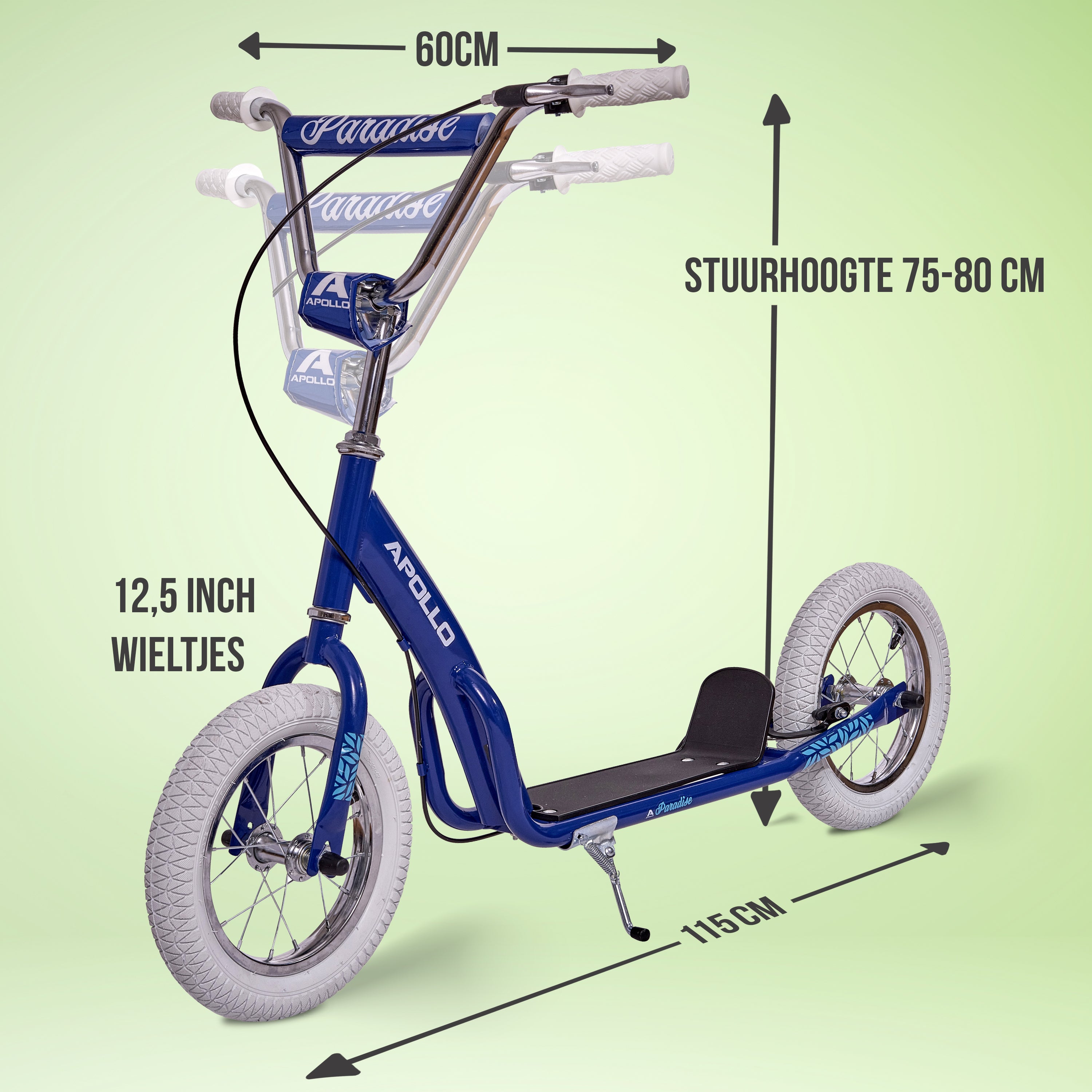 Apollo Paradise Retro step met luchtbanden 12,5 inch Blauw