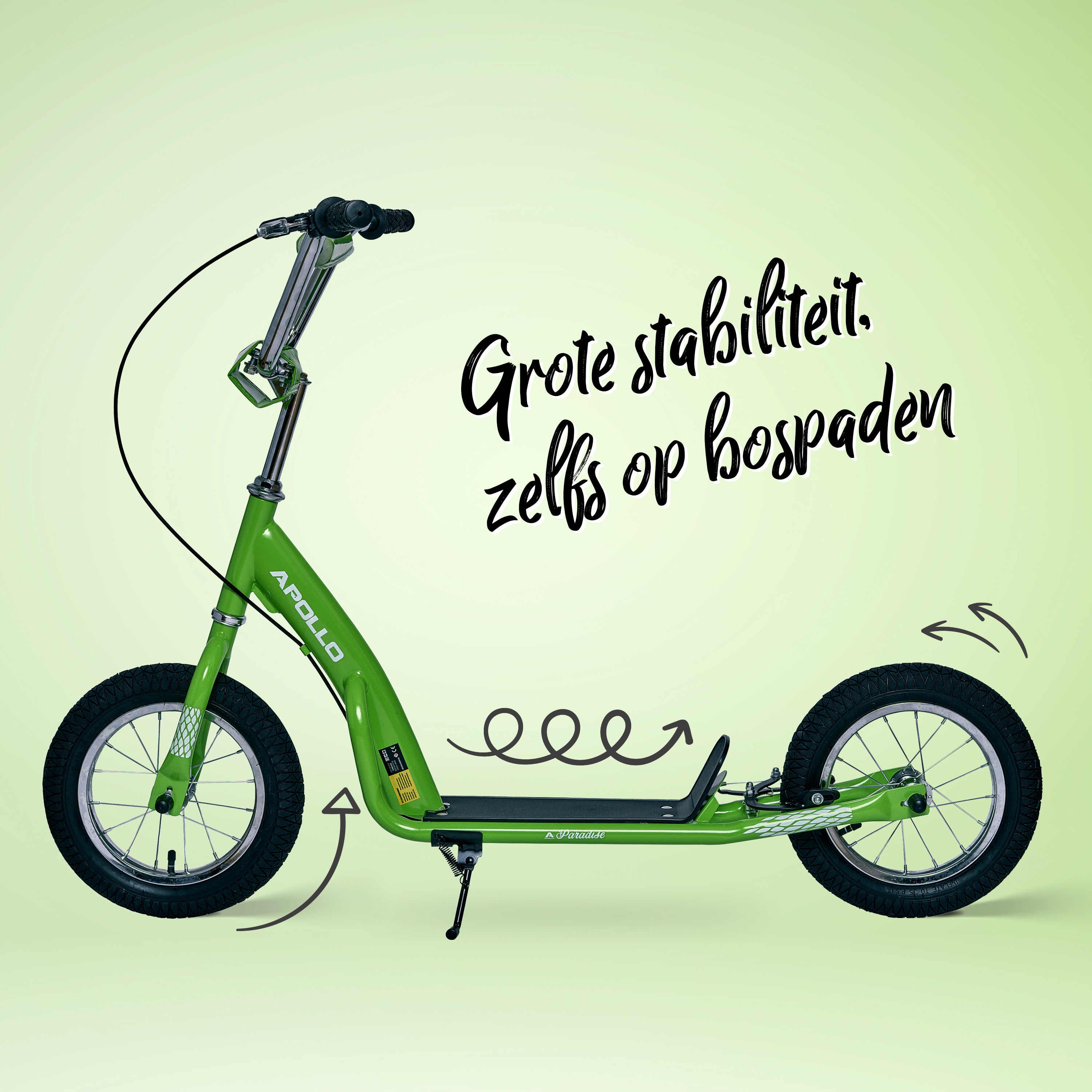 Apollo Paradise Retro step met luchtbanden 12,5 inch Groen