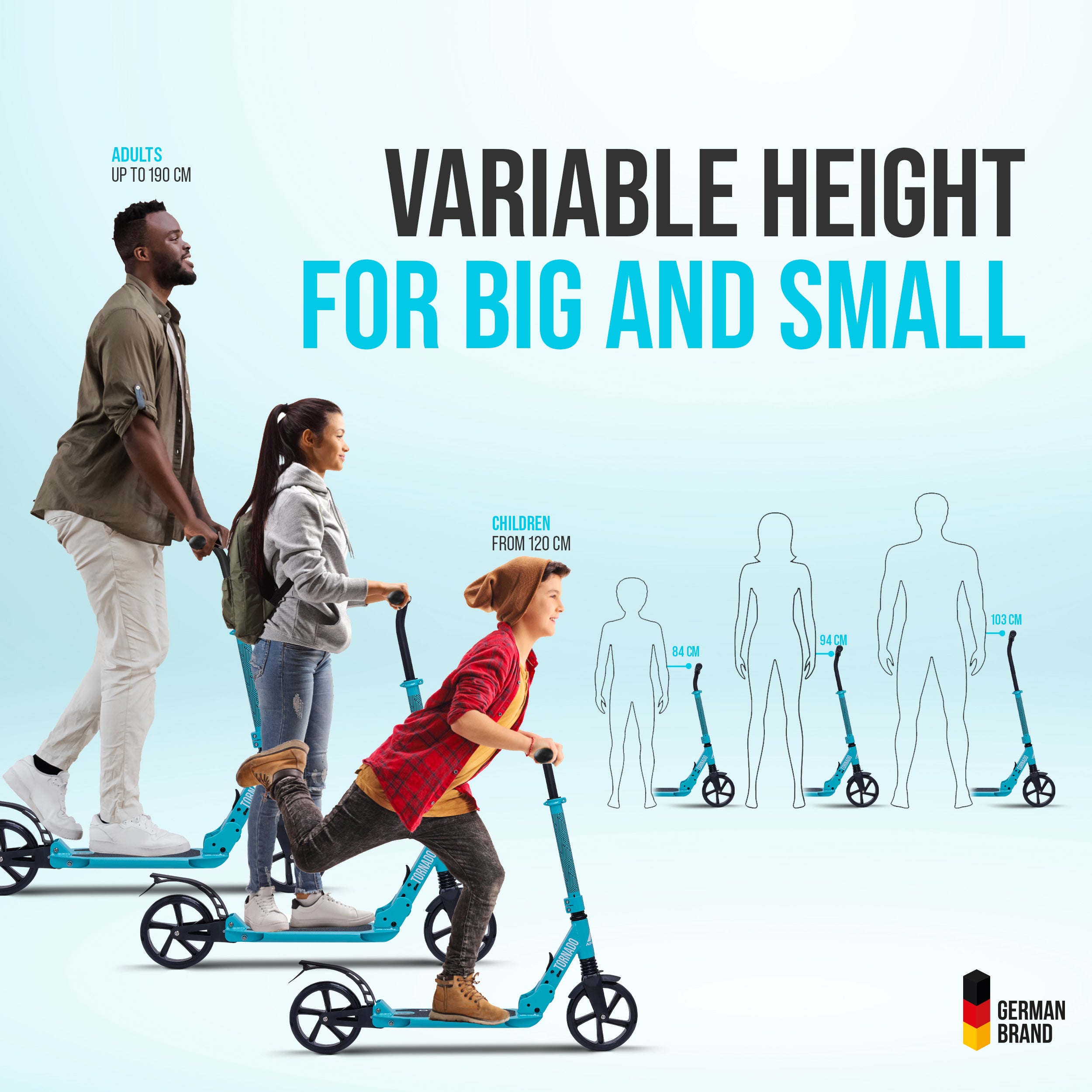 Apollo Autoped "Tornado 2.0" Cityroller voor Volwassenen en Kinderen Mint