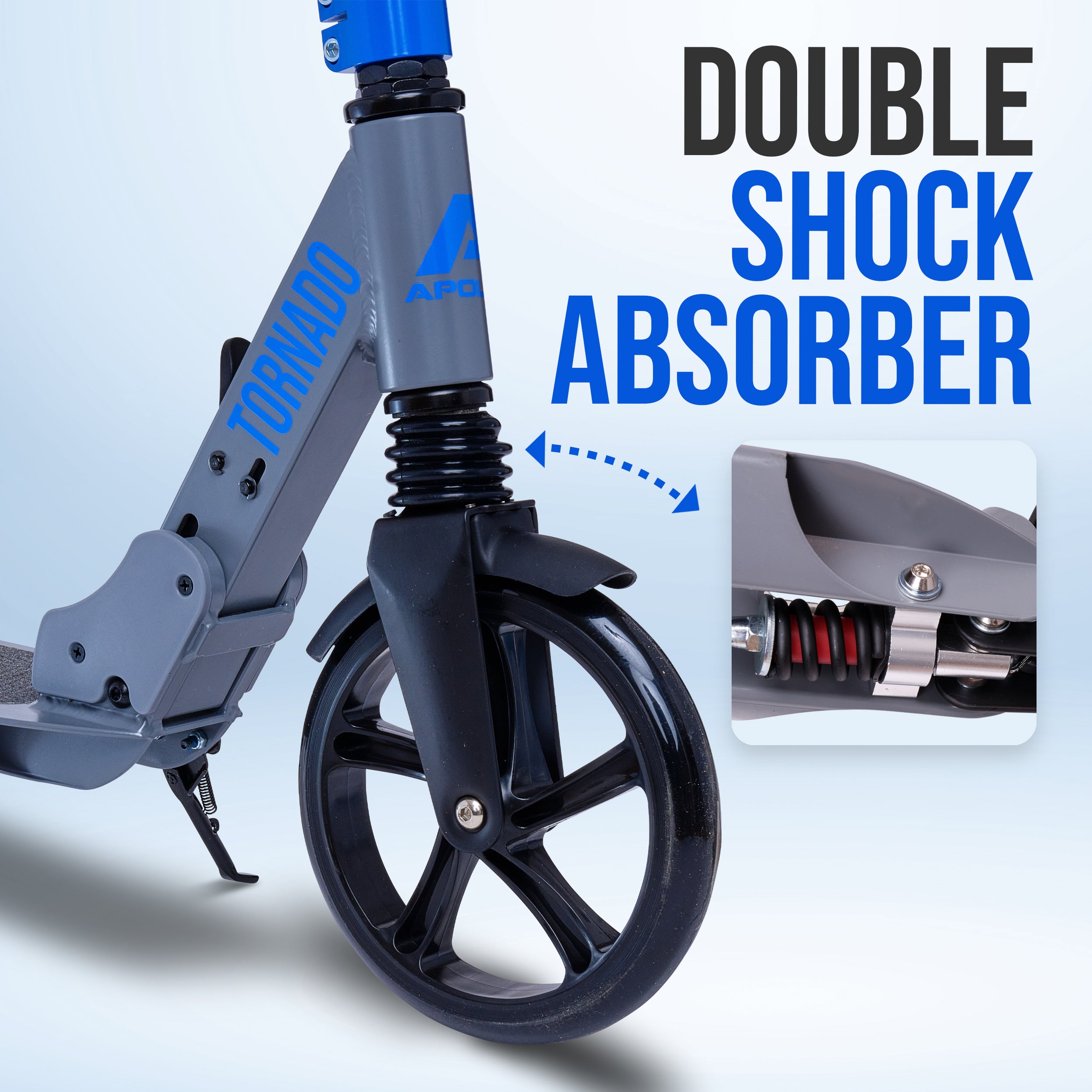 Apollo Autoped "Tornado 2.0" Cityroller voor Volwassenen en Kinderen Grijs Blauw