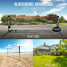 Apollo Badmintonnet - Volleybalnet in Drie Stappen & in Hoogte Verstelbaar Rood