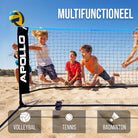 Apollo Badmintonnet - Volleybalnet in Drie Stappen & in Hoogte Verstelbaar Blauw