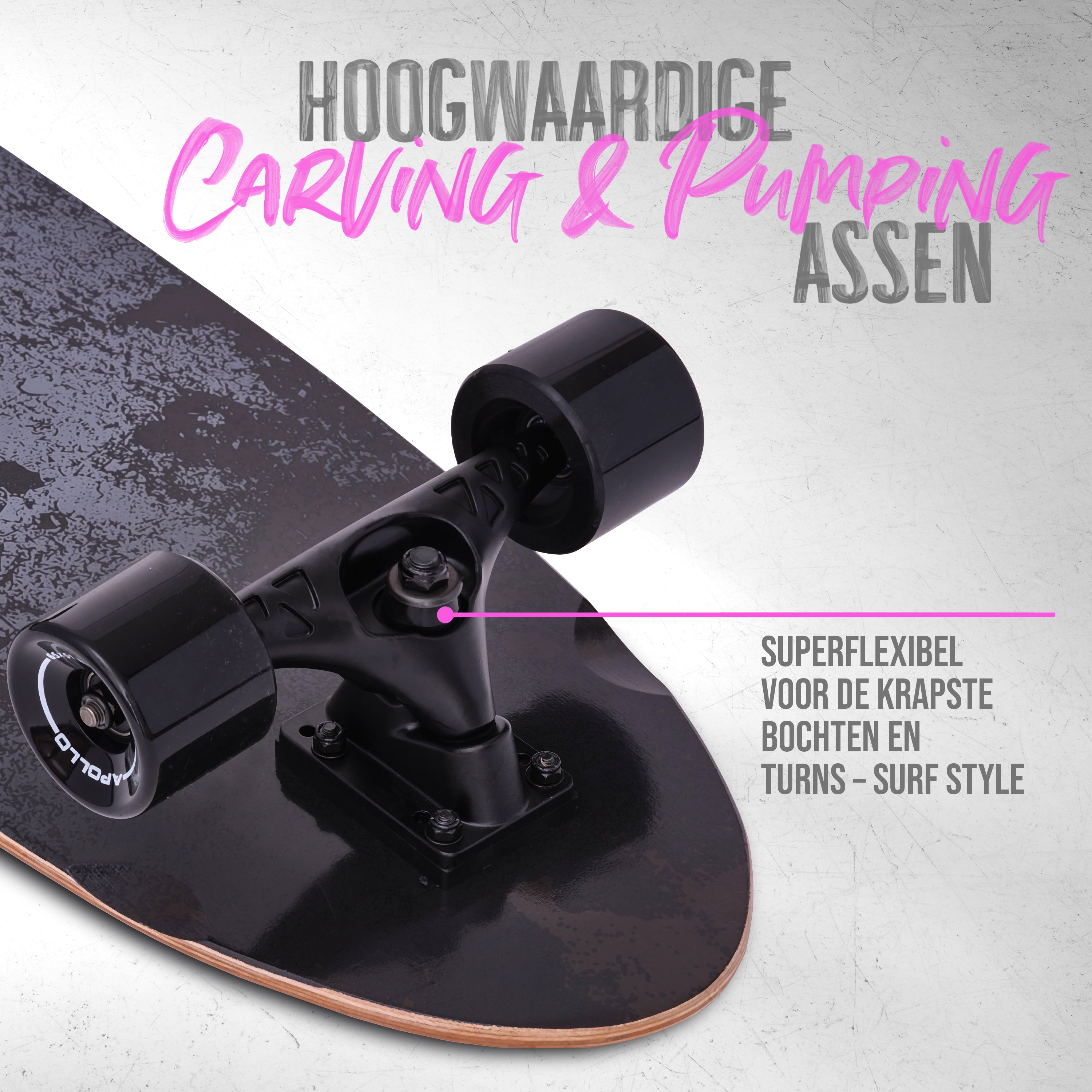 Apollo Surfskate Board - Black Marble Black Marble