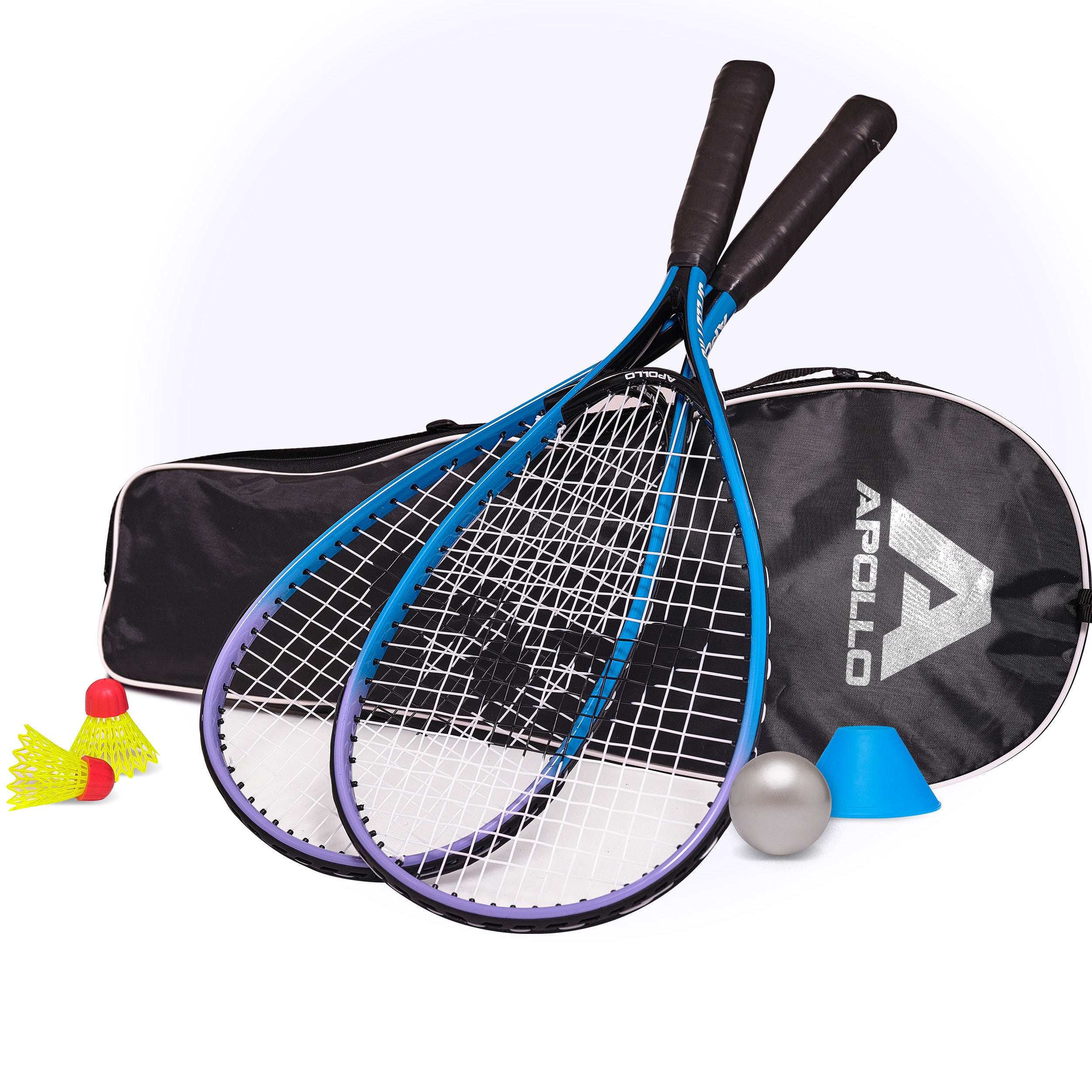 Apollo Speed Badmintonset met Badmintonshuttles en Badmintonracket Blauw