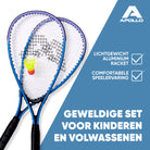 Apollo Speed Badmintonset met Badmintonshuttles en Badmintonracket Blauw
