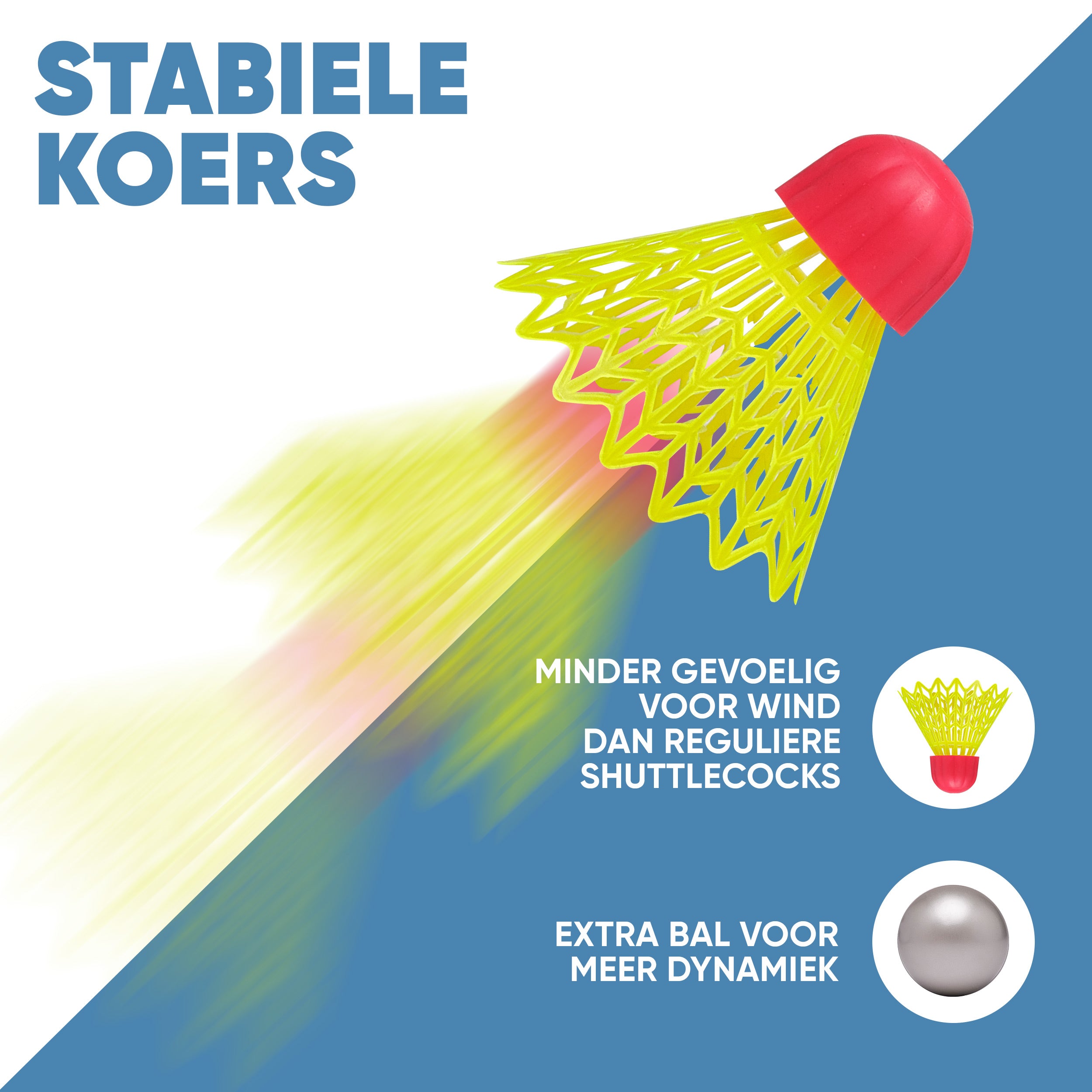 Apollo Speed Badmintonset met Badmintonshuttles en Badmintonracket Blauw