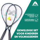 Apollo Speed Badmintonset met Badmintonshuttles en Badmintonracket Grijs Mint