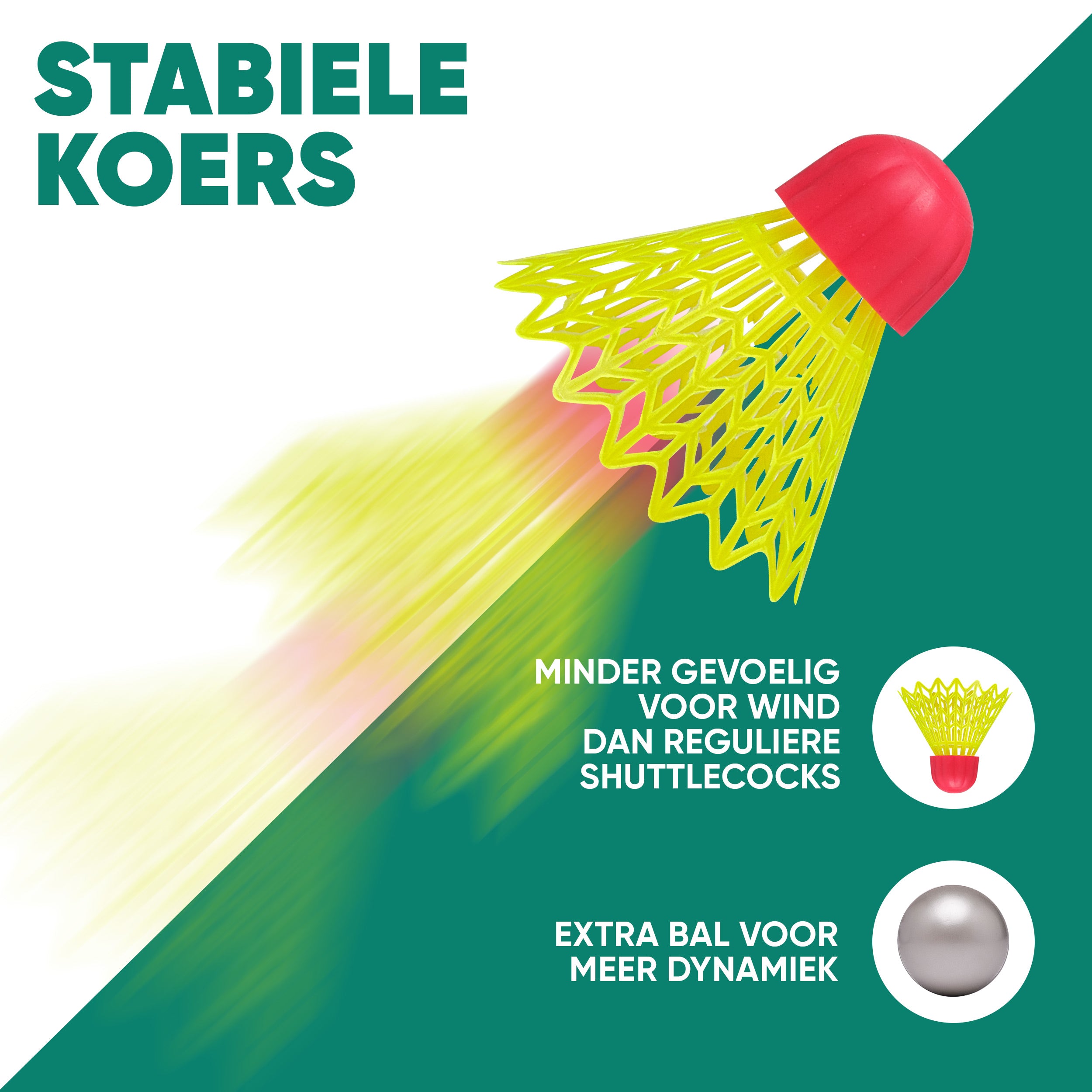 Apollo Speed Badmintonset met Badmintonshuttles en Badmintonracket Grijs Mint