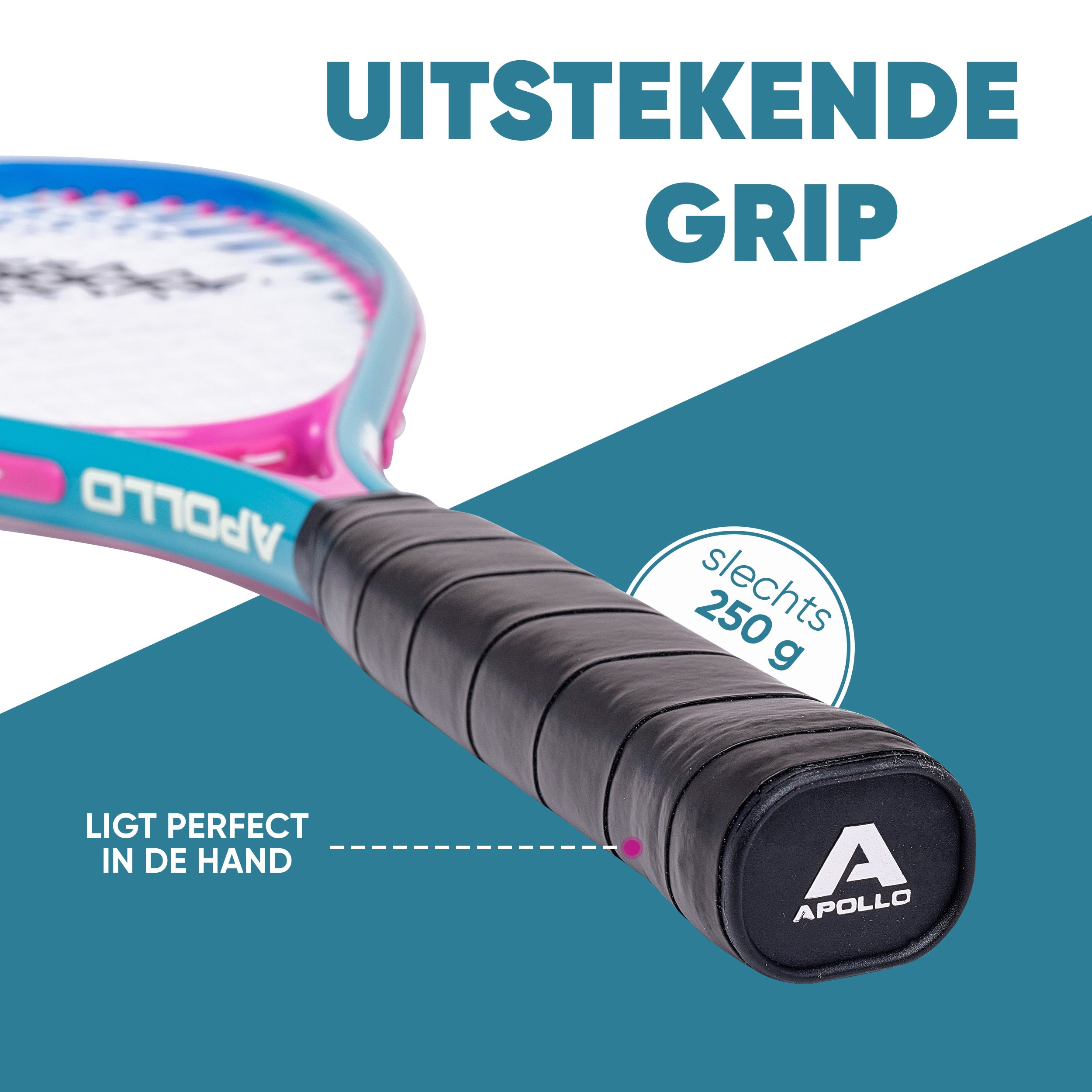 Apollo Speed Badmintonset met Badmintonshuttles en Badmintonracket Blauw Roze