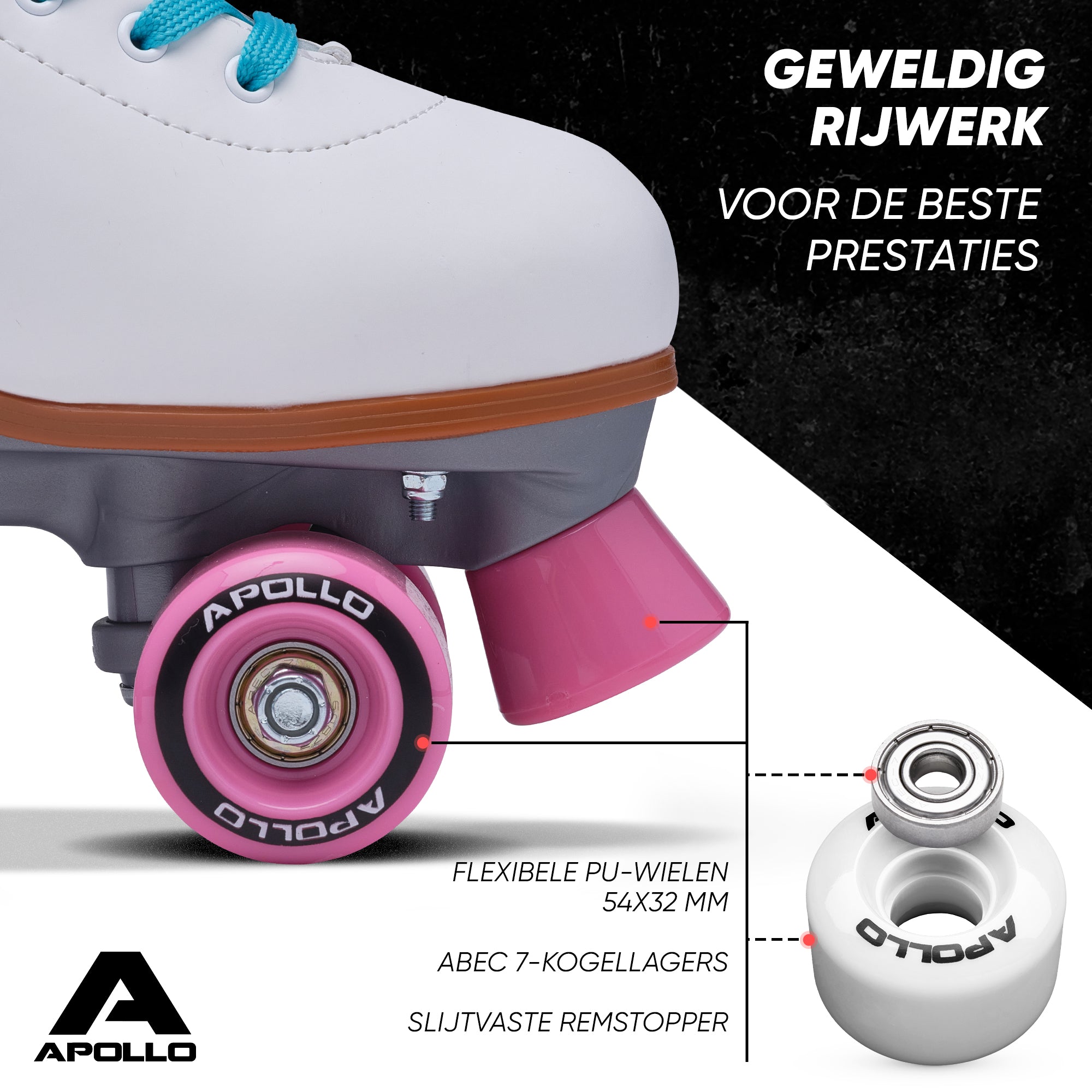 Apollo Disco Klassieke rolschaatsen voor kinderen en volwassenen - Venus L (39-42)