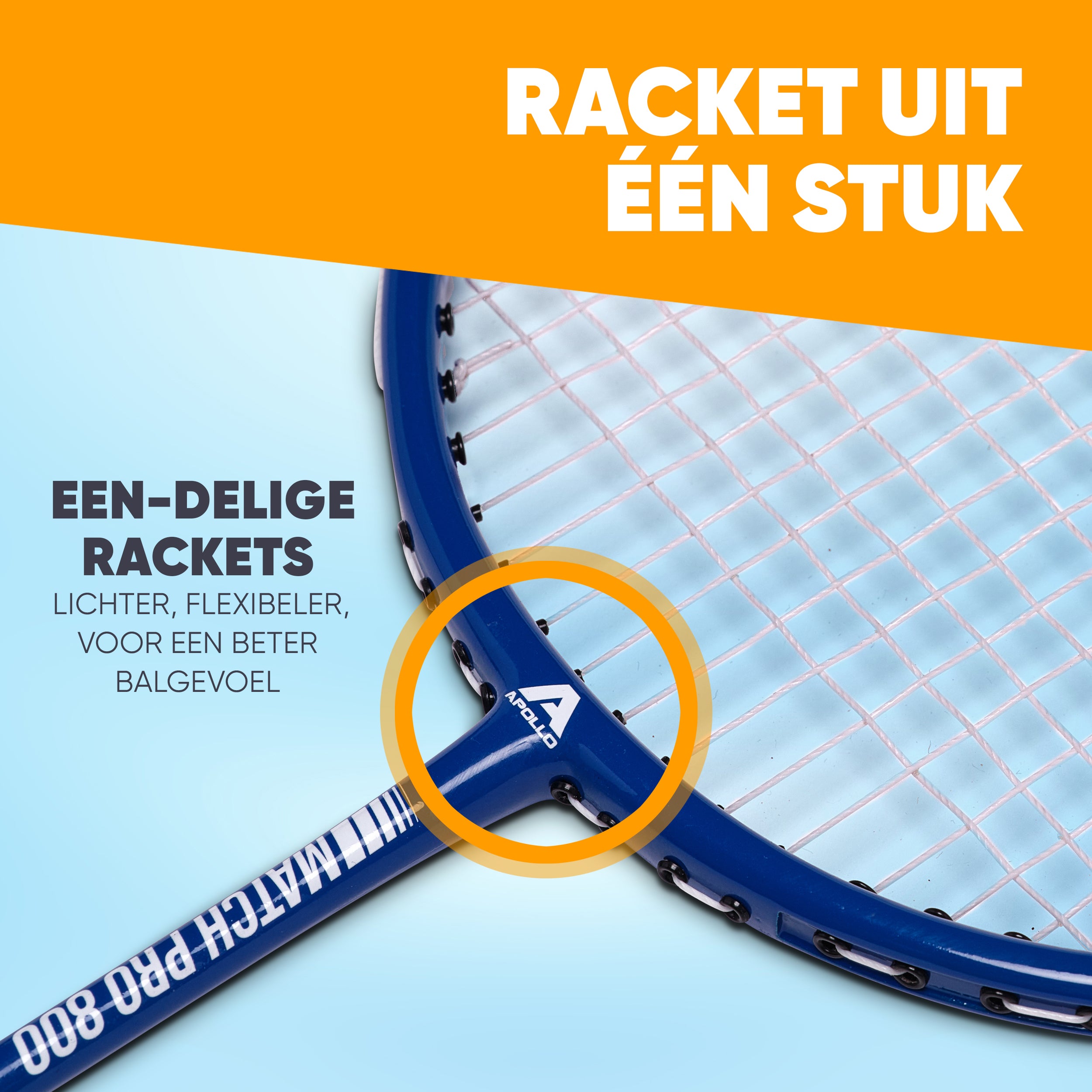 Apollo Badmintonset Match Pro 800 – inclusief tas, 2 rackets, shuttles Blauw Groen