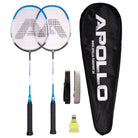 Apollo Badmintonset Match Pro 800 – inclusief tas, 2 rackets, shuttles Blauw Grijs