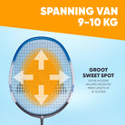 Apollo Badmintonset Match Pro 800 – inclusief tas, 2 rackets, shuttles Blauw Grijs
