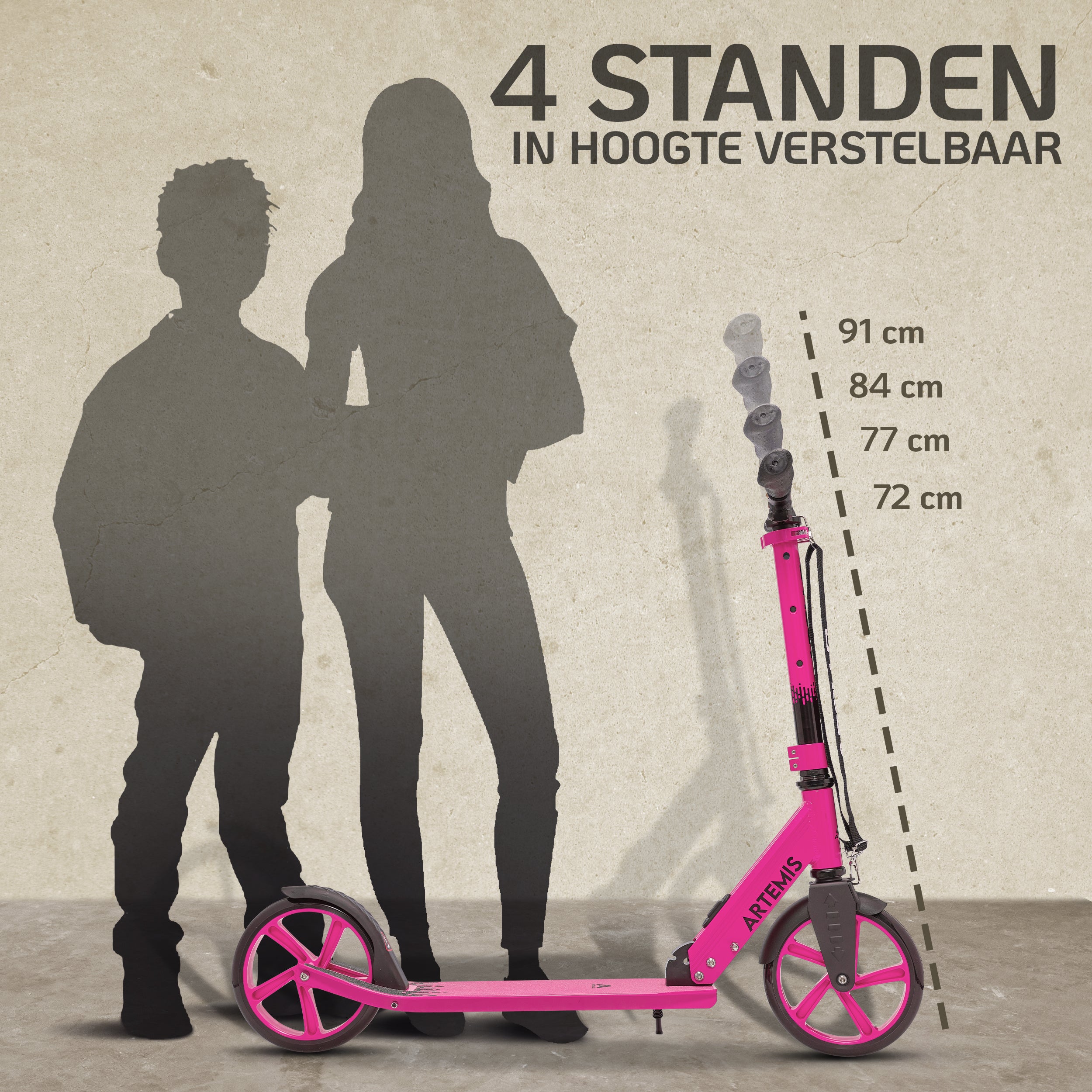 Apollo Artemis opvouwbare City Scooter in hoogte verstelbare step Roze