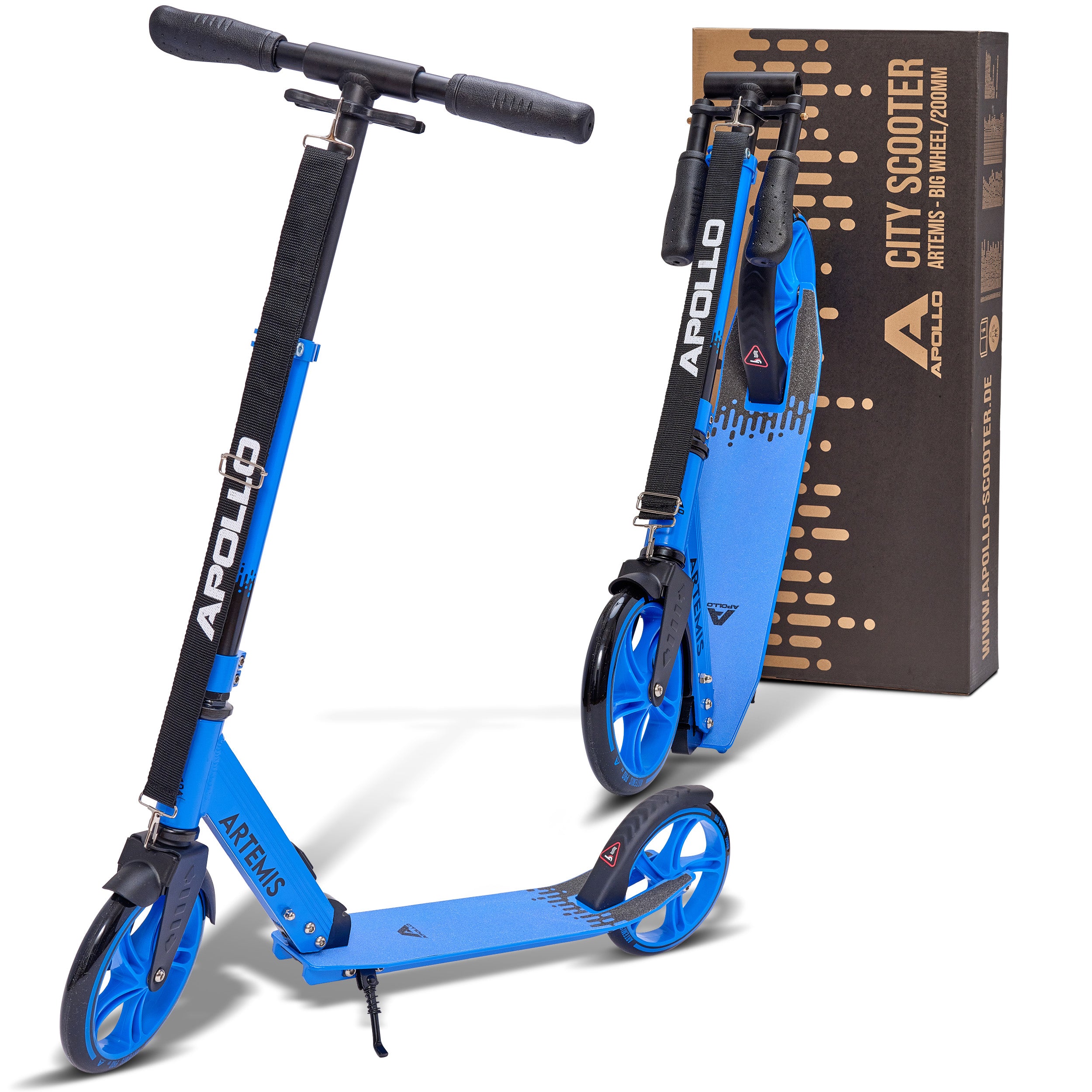 Apollo Artemis opvouwbare City Scooter in hoogte verstelbare step Blauw