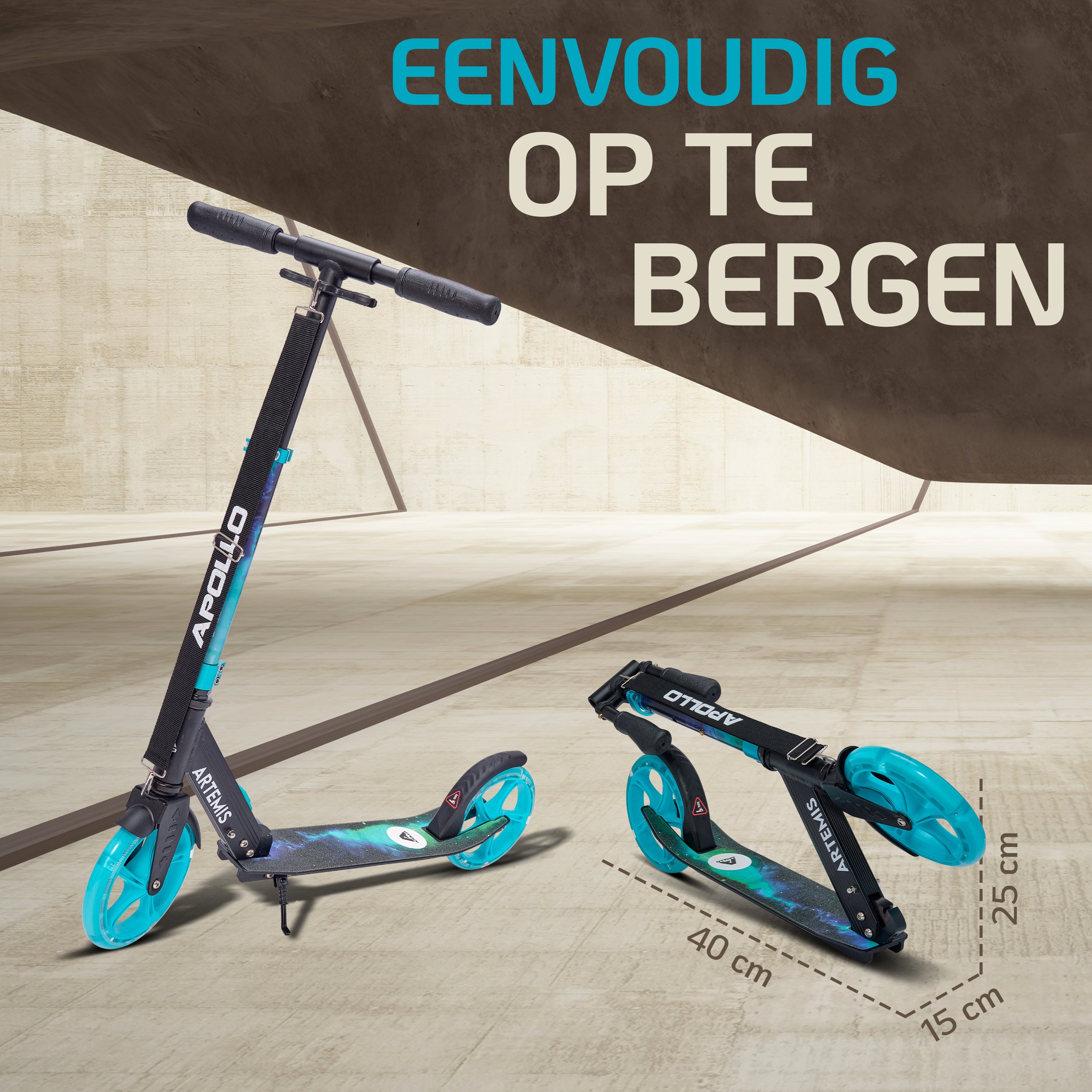 Apollo Artemis opvouwbare City Scooter in hoogte verstelbare step Galaxy