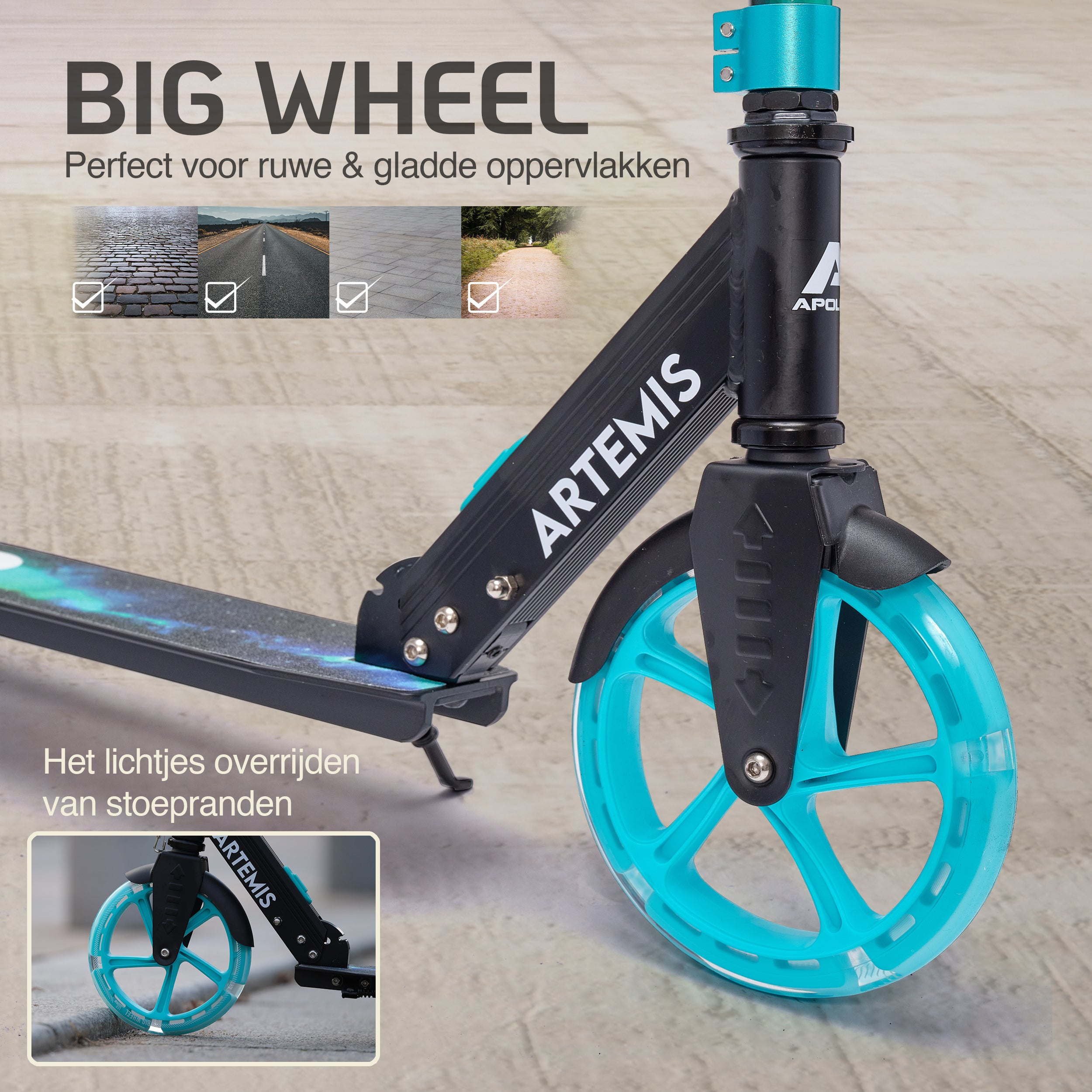 Apollo Artemis opvouwbare City Scooter in hoogte verstelbare step Galaxy