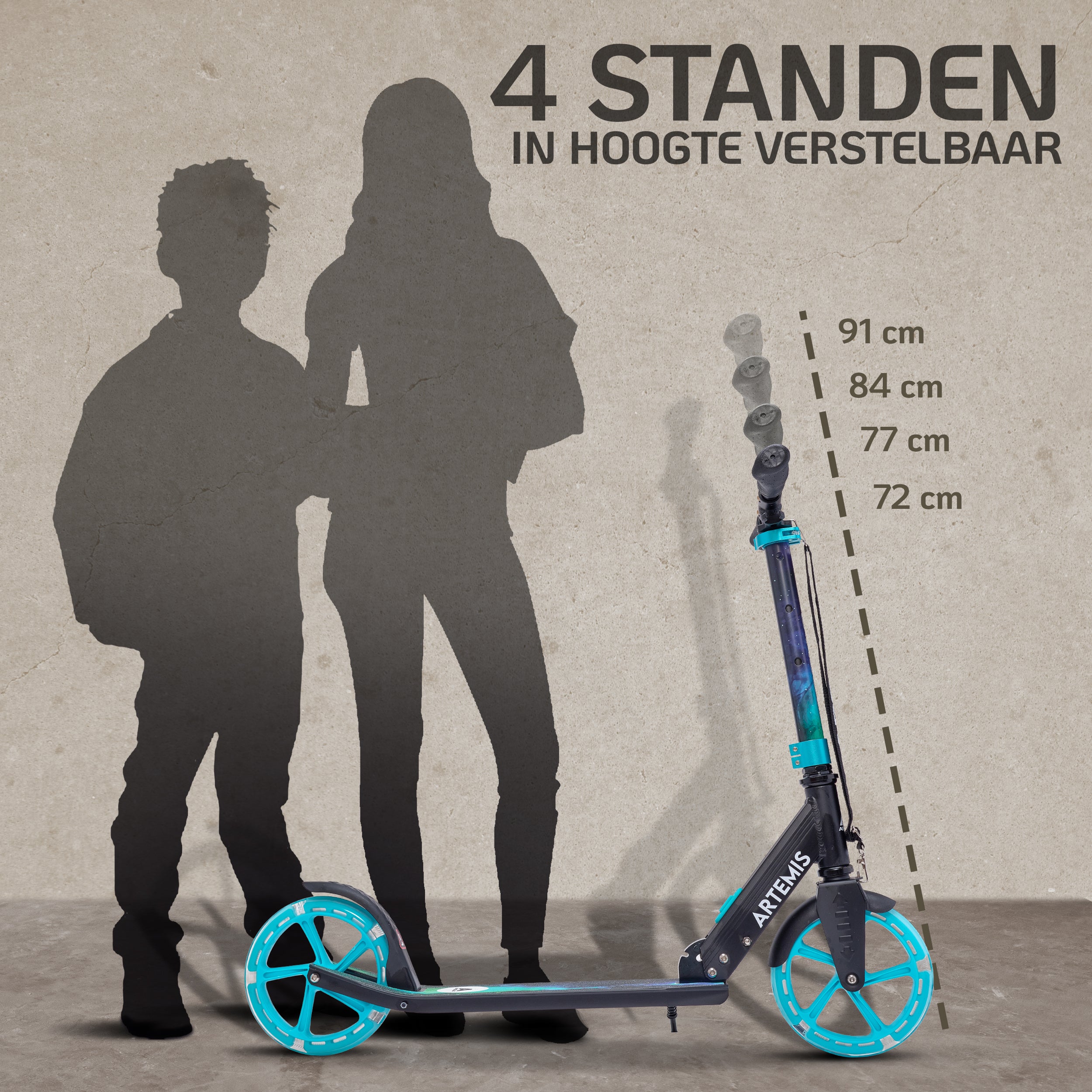 Apollo Artemis opvouwbare City Scooter in hoogte verstelbare step Galaxy