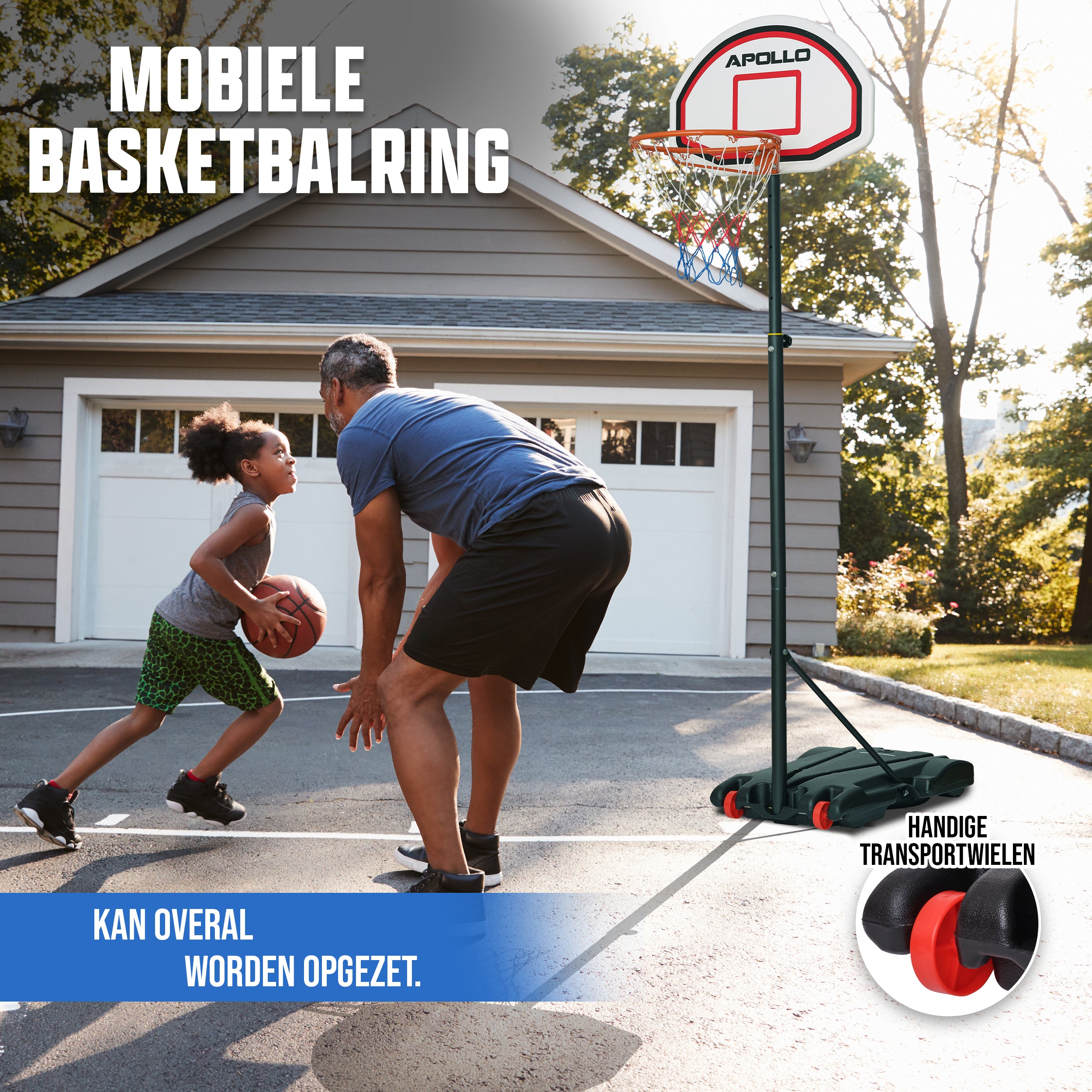 Apollo Basketbalring met standaard en wielen Classic