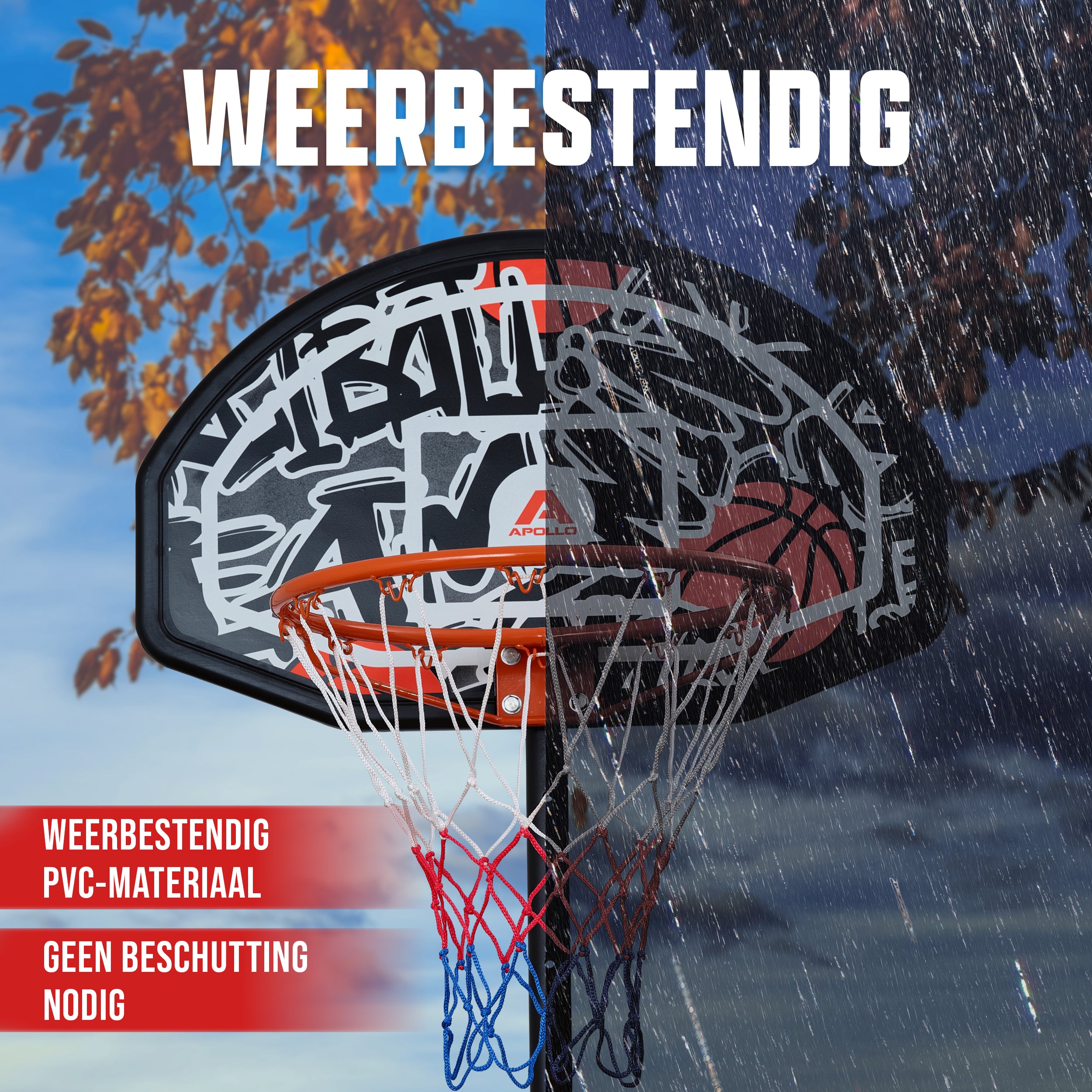 Apollo Basketbalring met standaard en wielen Graffiti