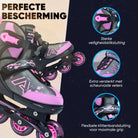 Apollo Champion inline skates in maat verstelbare met LED-wielen, Roze L (39-42)