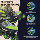Apollo Champion inline skates in maat verstelbare met LED-wielen, Groen L (39-42)
