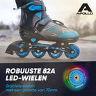 Apollo Champion inline skates in maat verstelbare met LED-wielen, Blauw L (39-42)