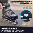 Apollo Champion inline skates in maat verstelbare met LED-wielen, Zwart L (39-42)