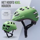 Apollo Kinder fietshelm, helm voor kinderen & tieners, multisport helm Green Fade