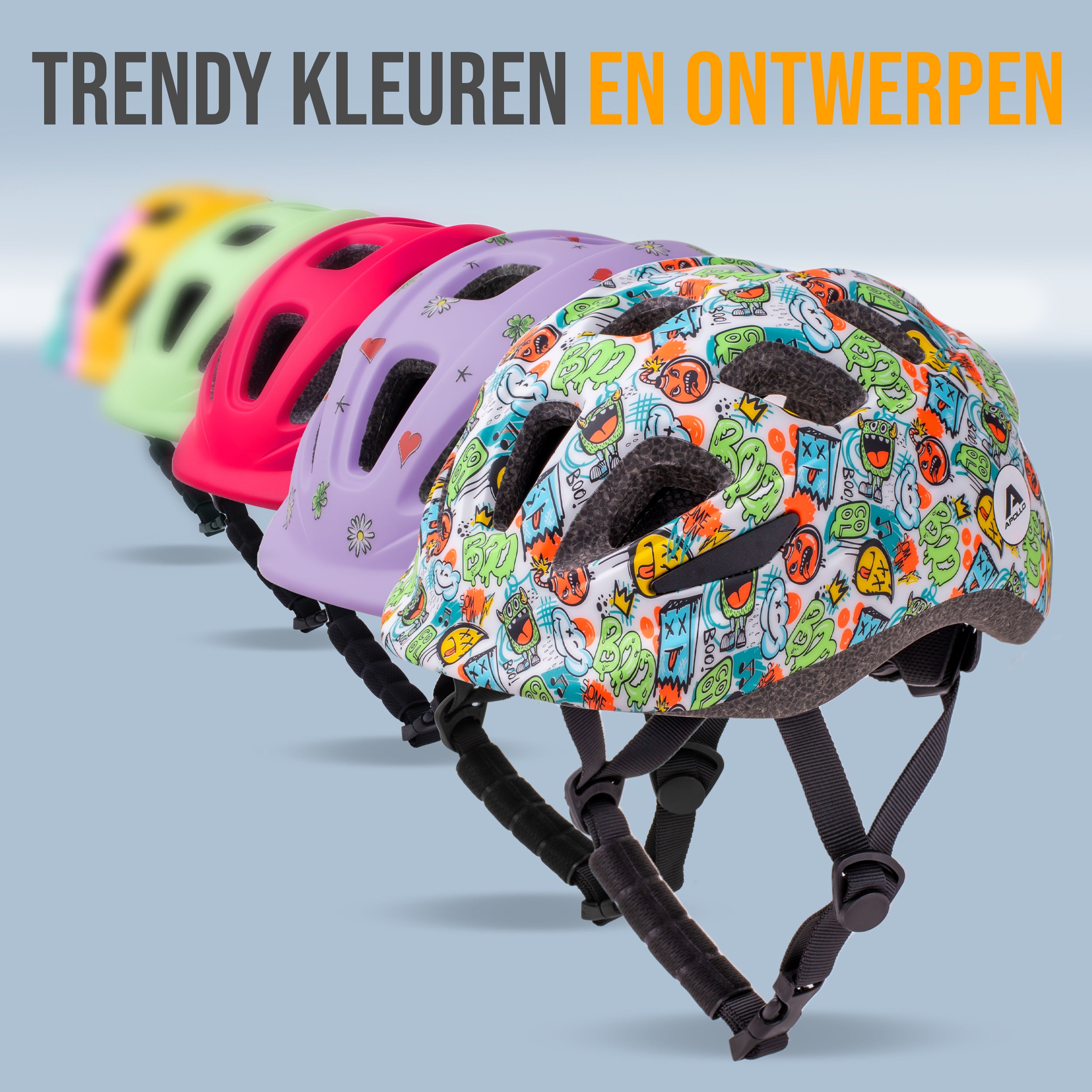 Apollo Kinder fietshelm, helm voor kinderen & tieners, multisport helm 90s Revival