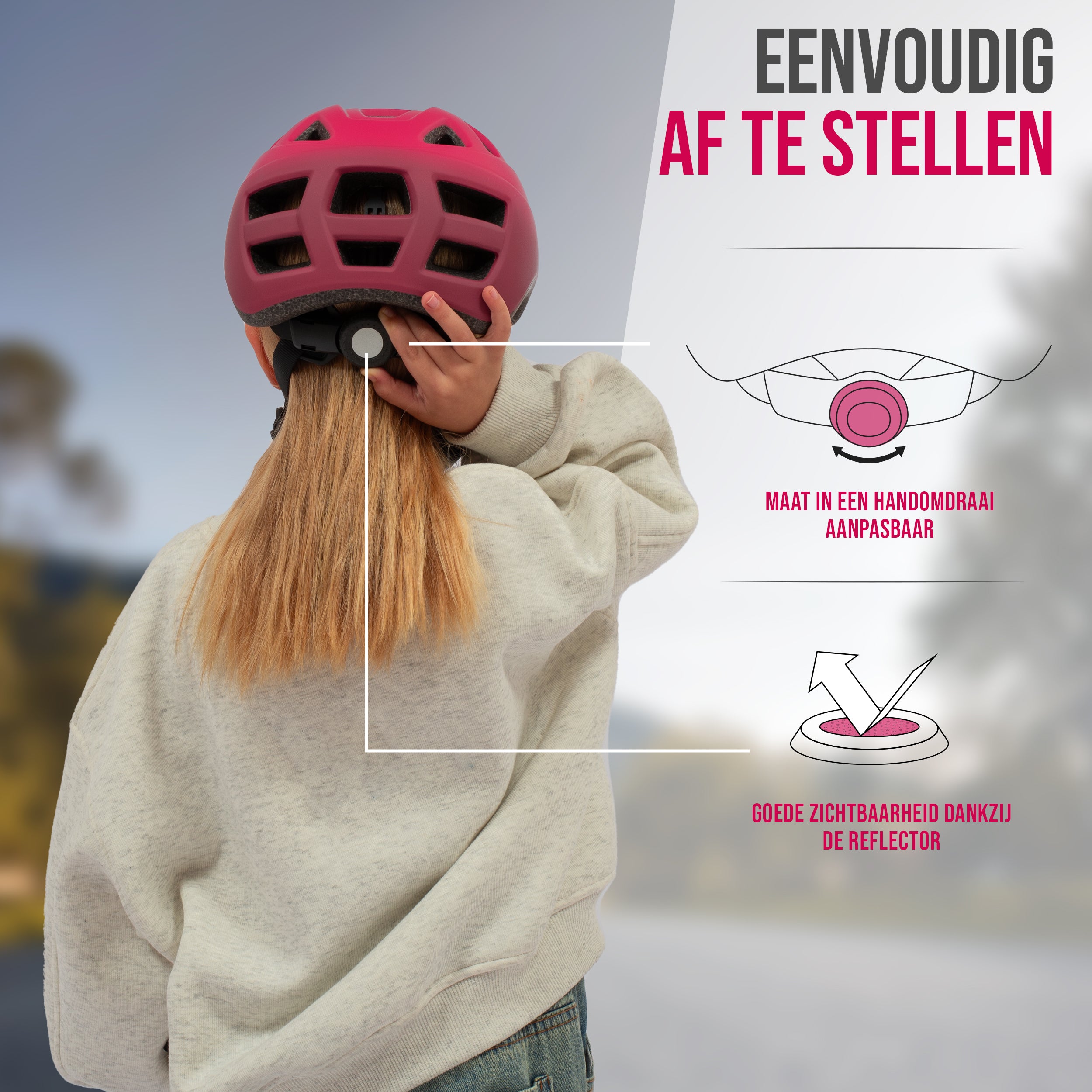 Apollo Kinder fietshelm, helm voor kinderen & tieners, multisport helm Red Fade