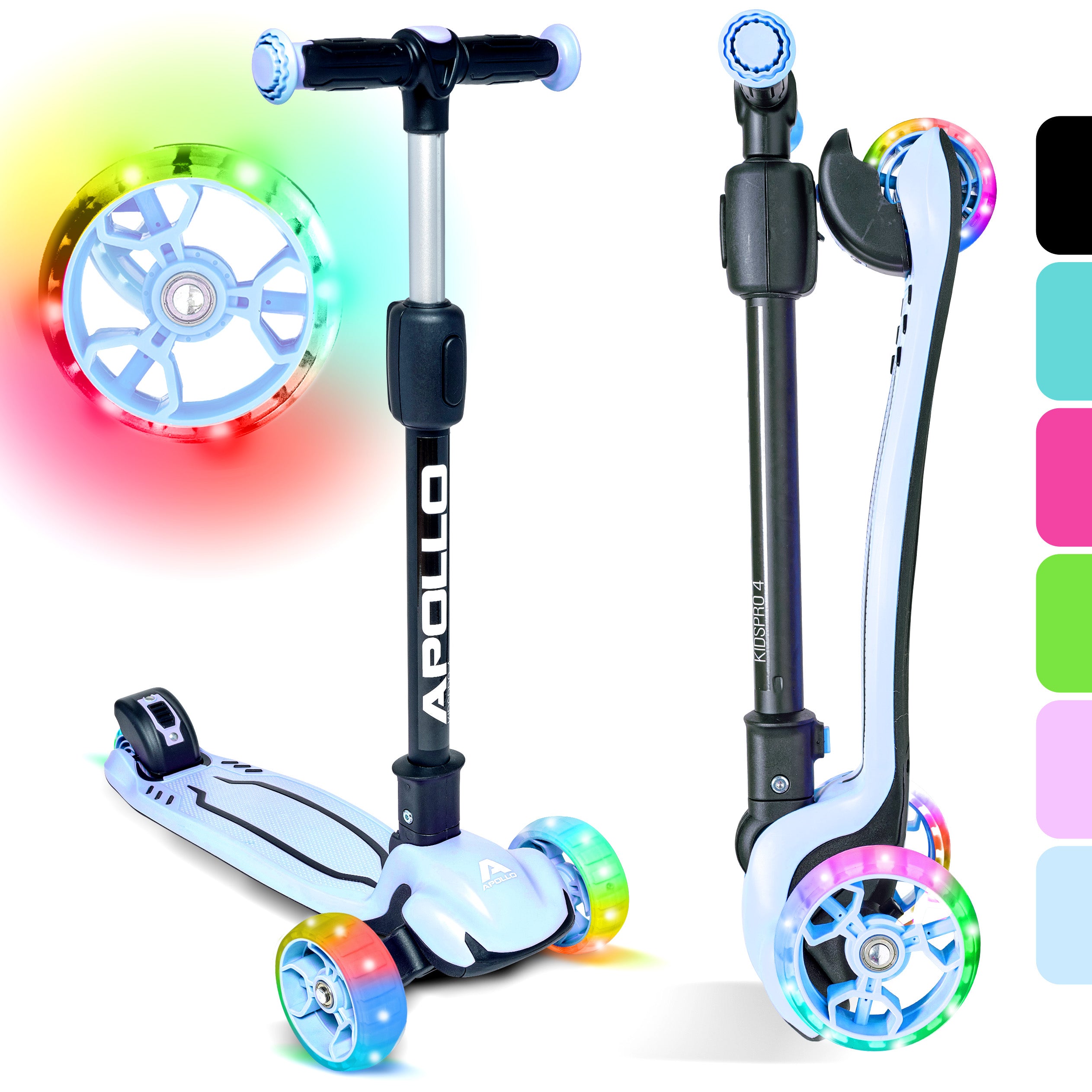 Apollo 'KidsPro 4' Opvouwbare Kinderstep met LED-Wielen Blauw