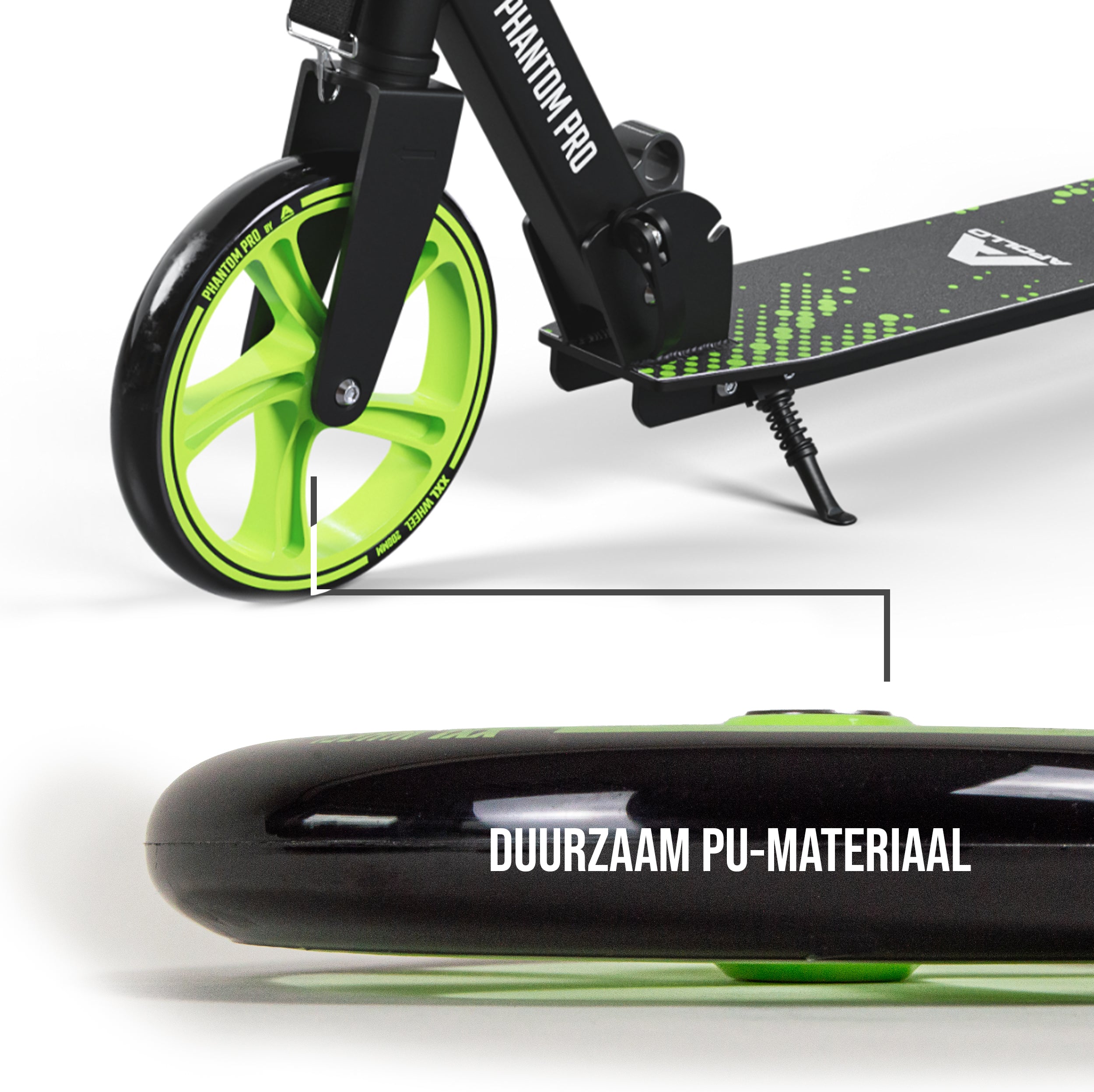 Apollo 200 mm Vervangingswielen set voor Apollo City Scooter Groen Zwart