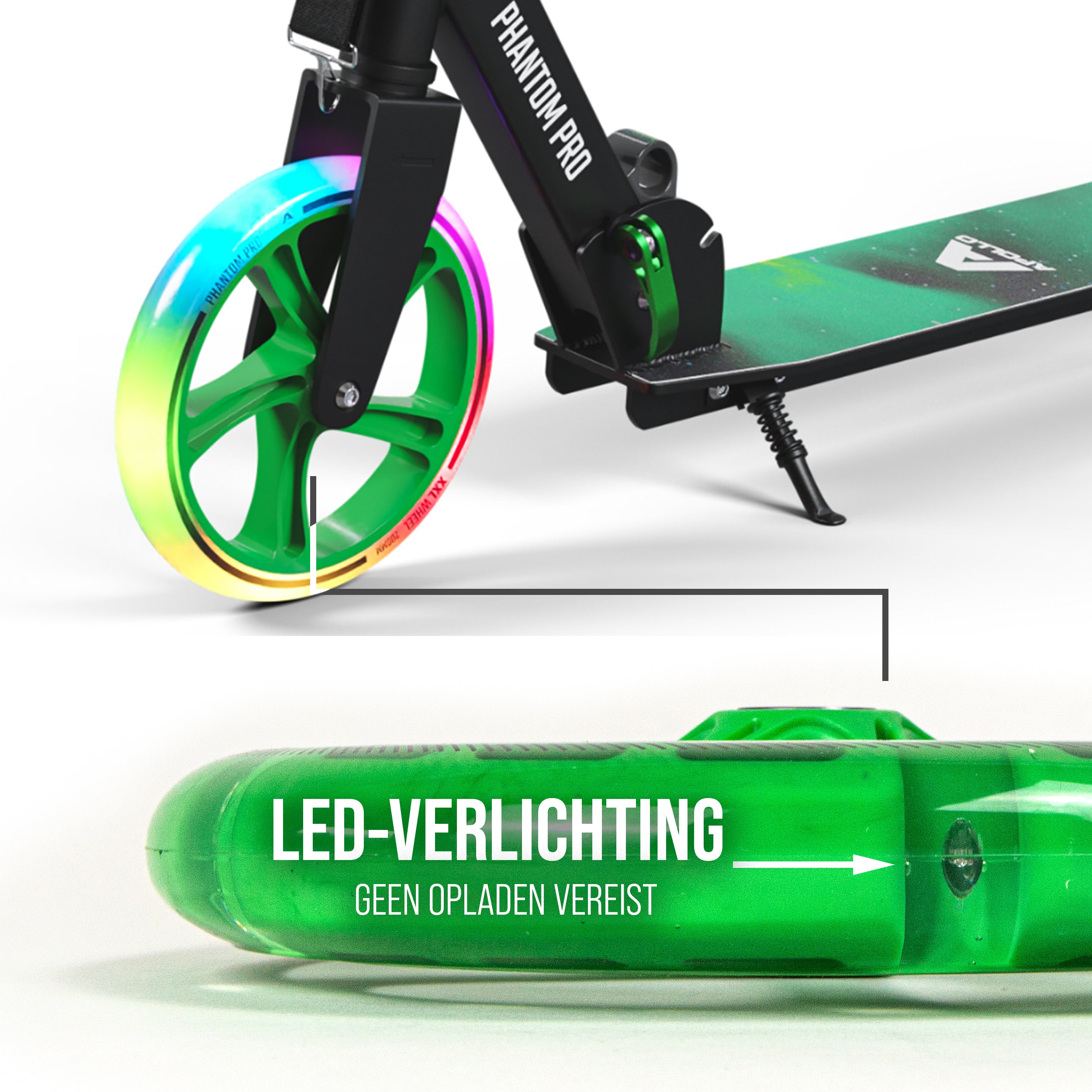 Apollo 200 mm Vervangingswielen set voor Apollo City Scooter LED Groen