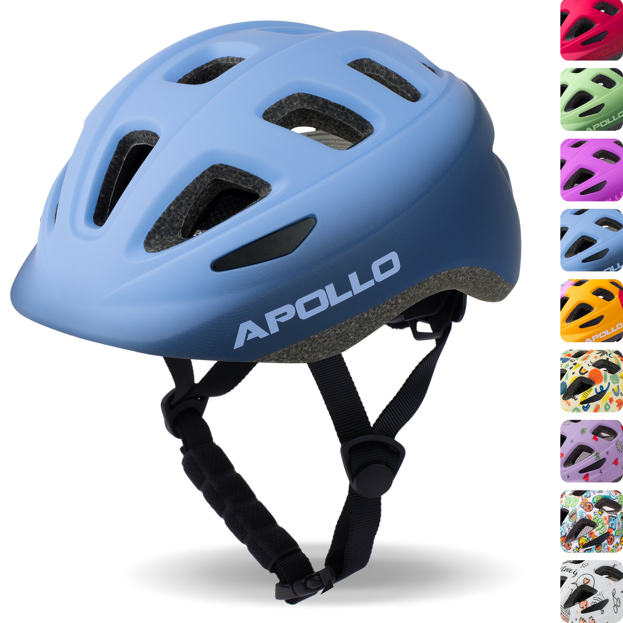 Apollo Kinder fietshelm, helm voor kinderen & tieners, multisport helm Blue Fade